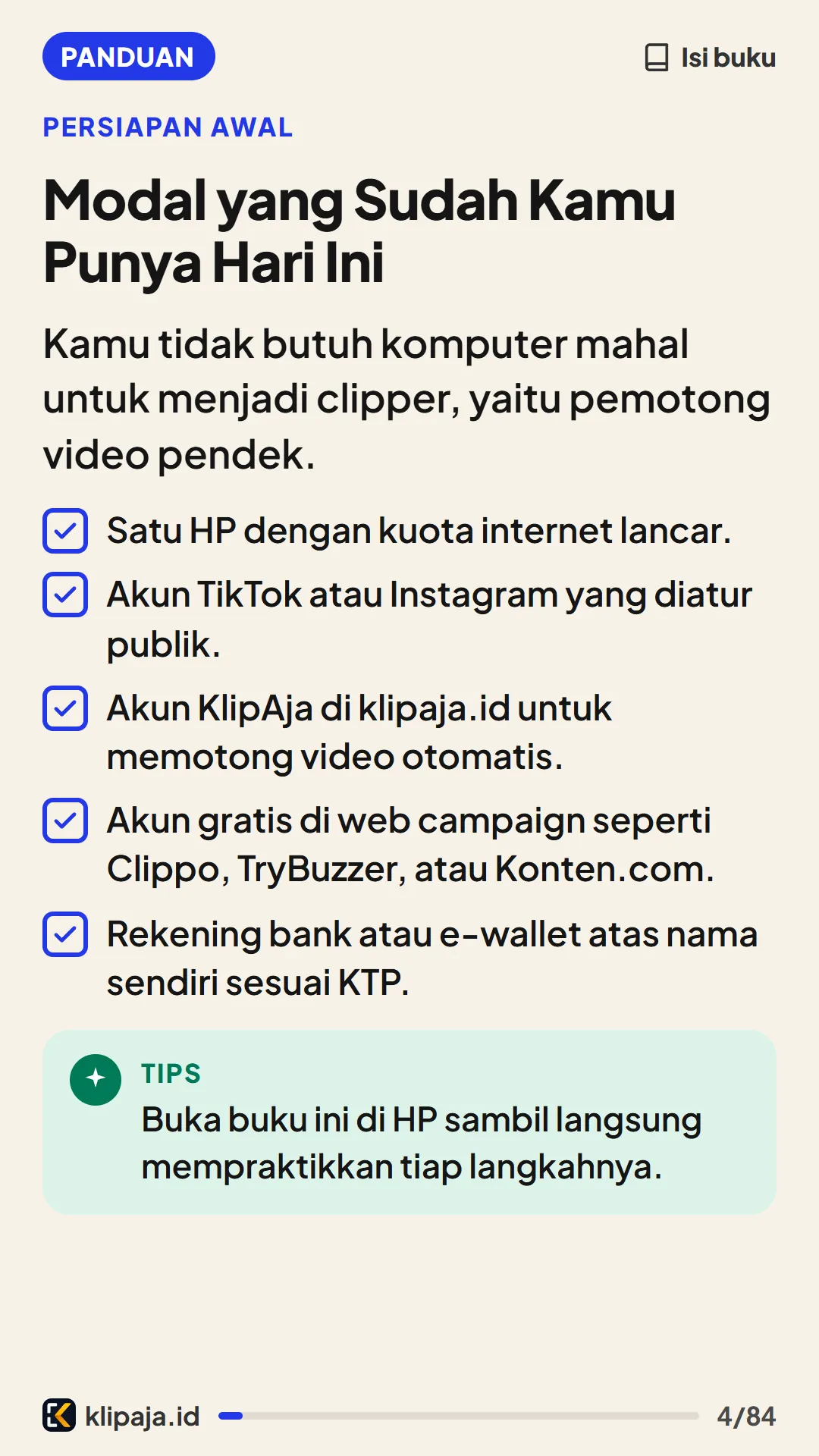 Modal yang Sudah Kamu Punya Hari Ini