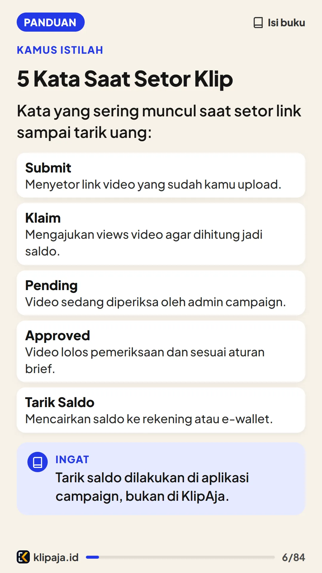 5 Kata Saat Setor Klip