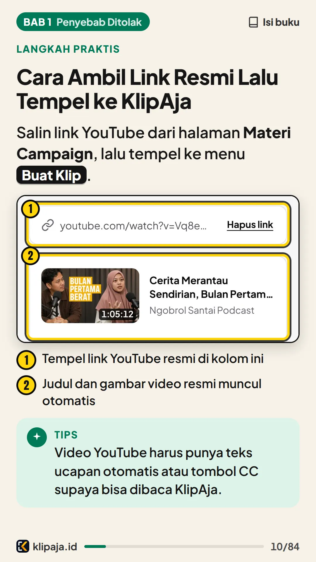 Cara Ambil Link Resmi Lalu Tempel ke KlipAja