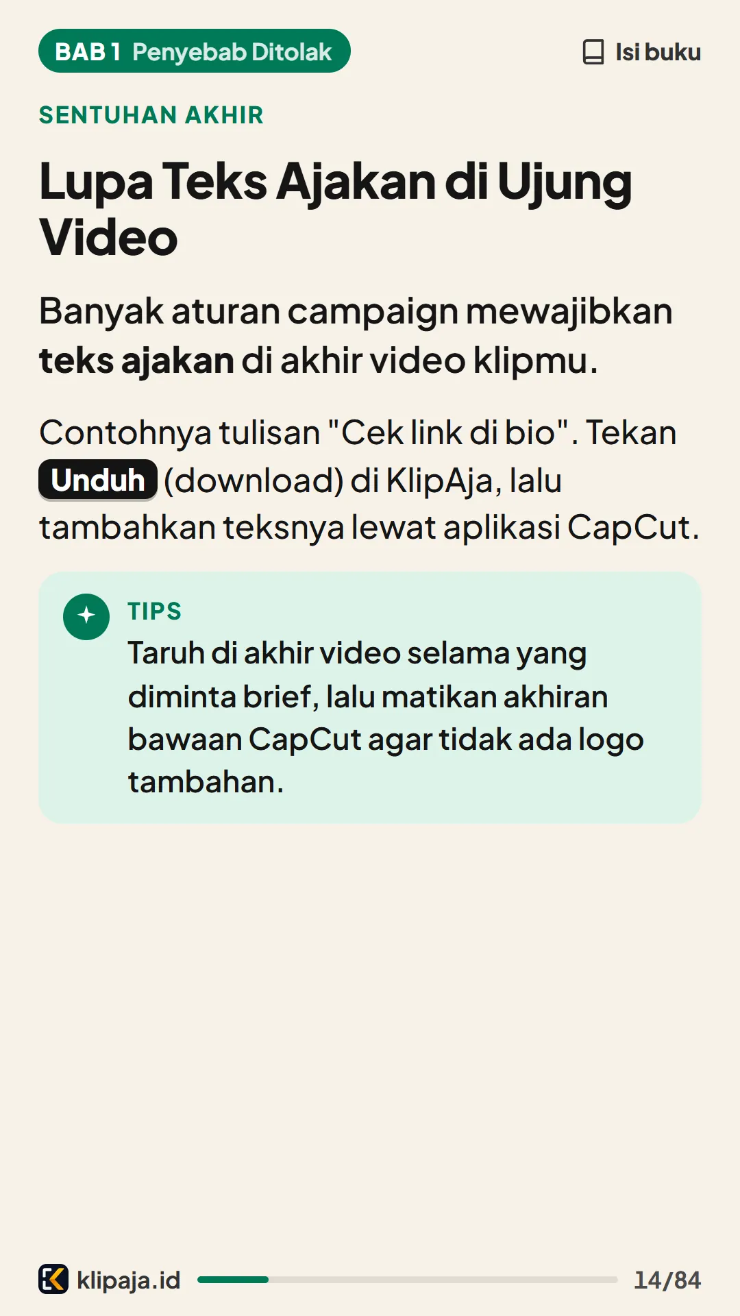 Lupa Teks Ajakan di Ujung Video