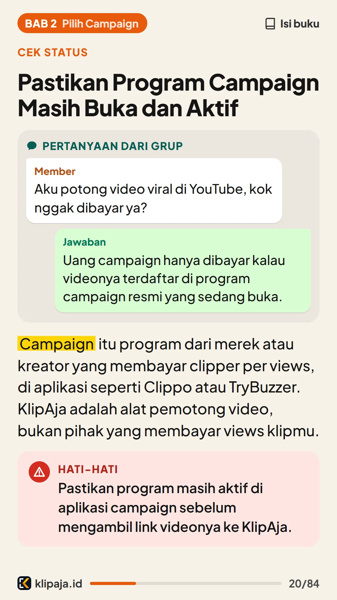 Pastikan Program Campaign Masih Buka dan Aktif