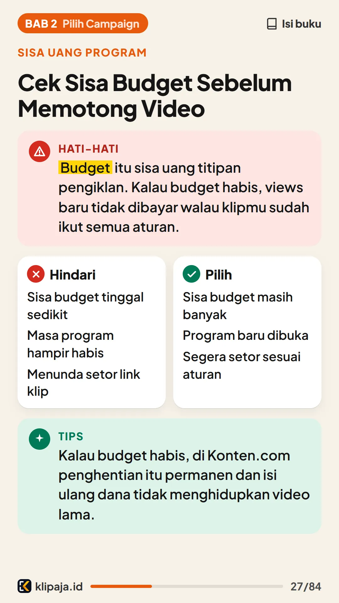 Cek Sisa Budget Sebelum Memotong Video