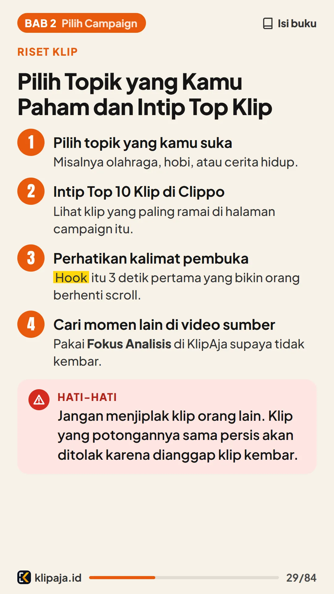 Pilih Topik yang Kamu Paham dan Intip Top Klip