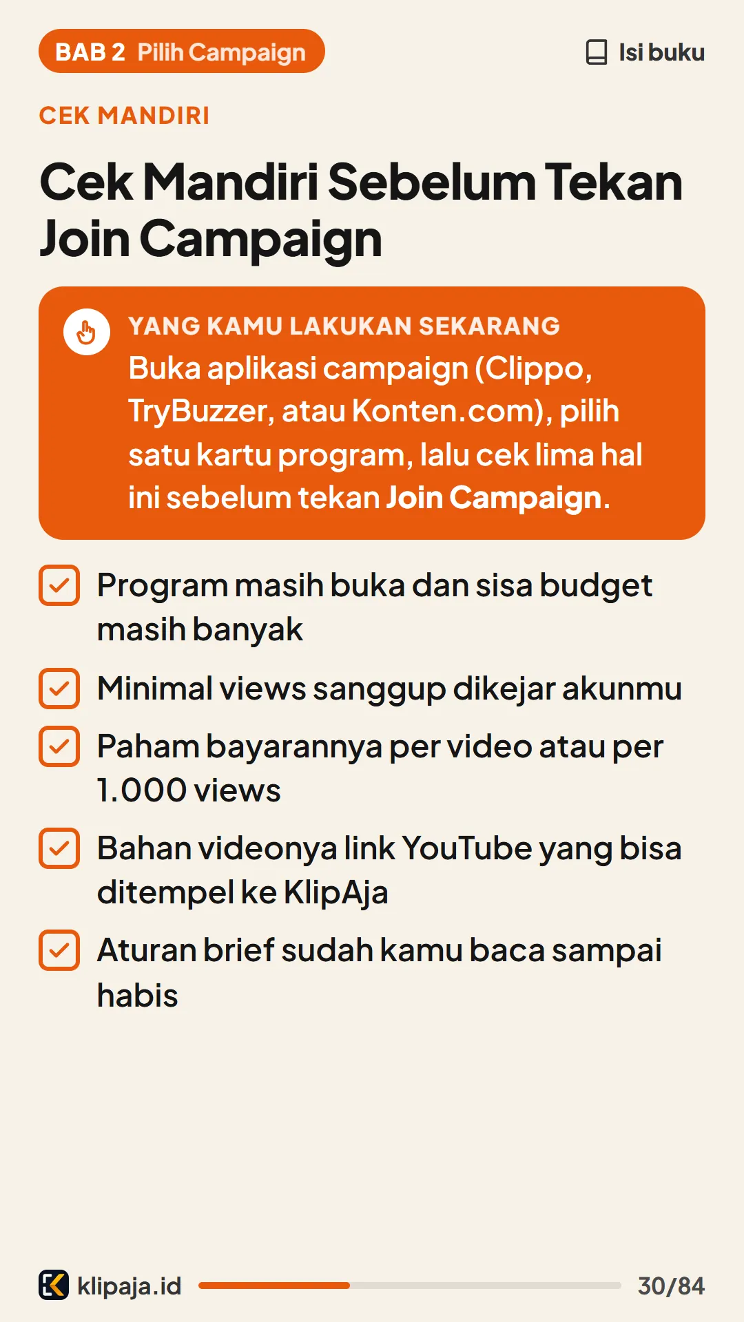 Cek Mandiri Sebelum Tekan Join Campaign