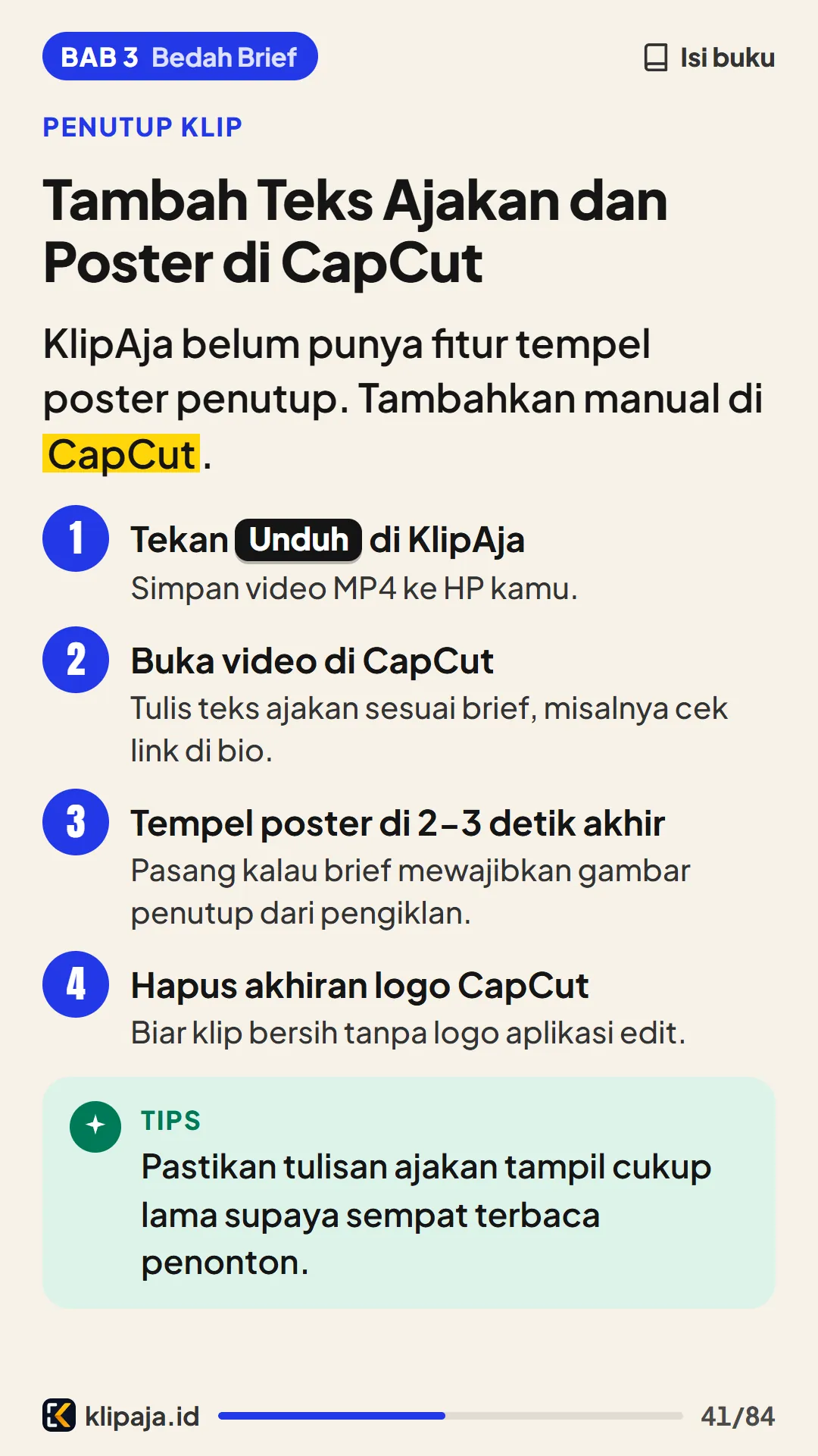 Tambah Teks Ajakan dan Poster di CapCut
