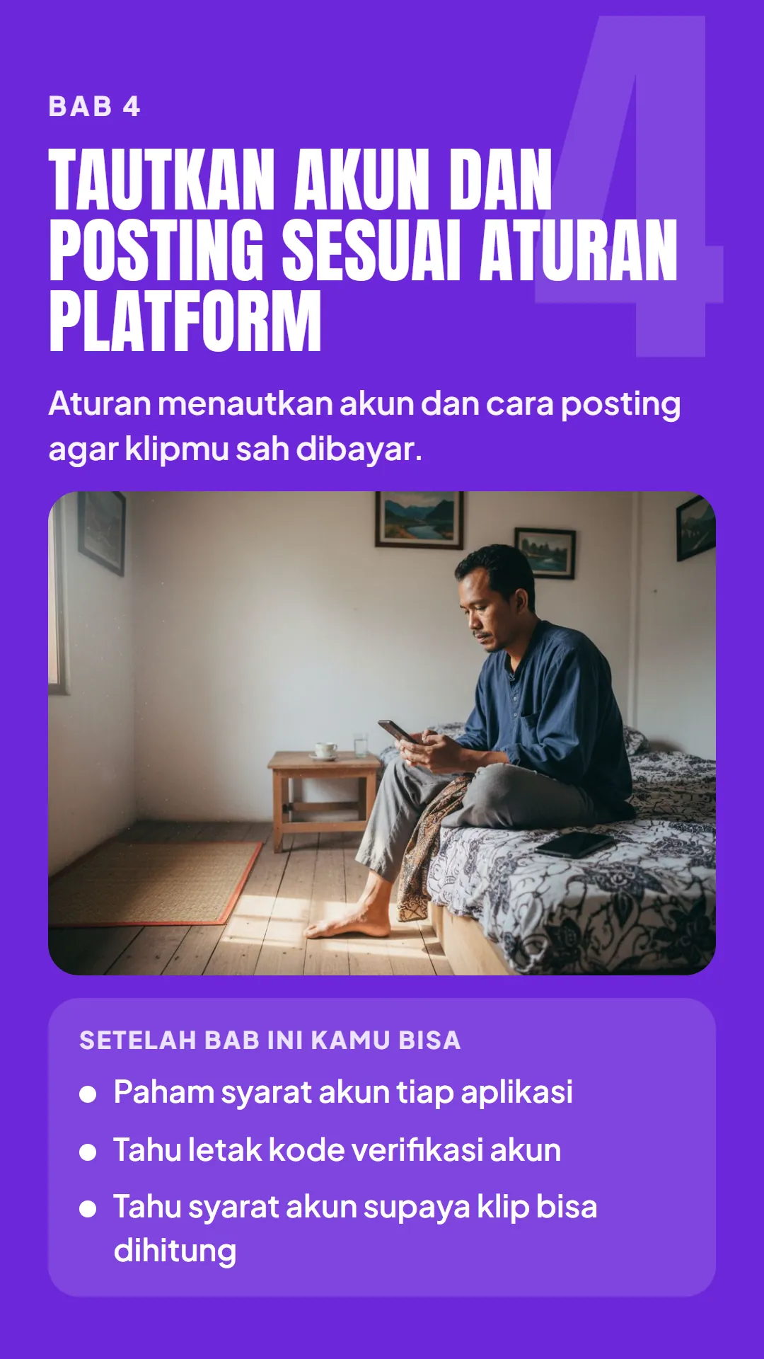 Bab 4: Tautkan Akun dan Posting Sesuai Aturan Platform