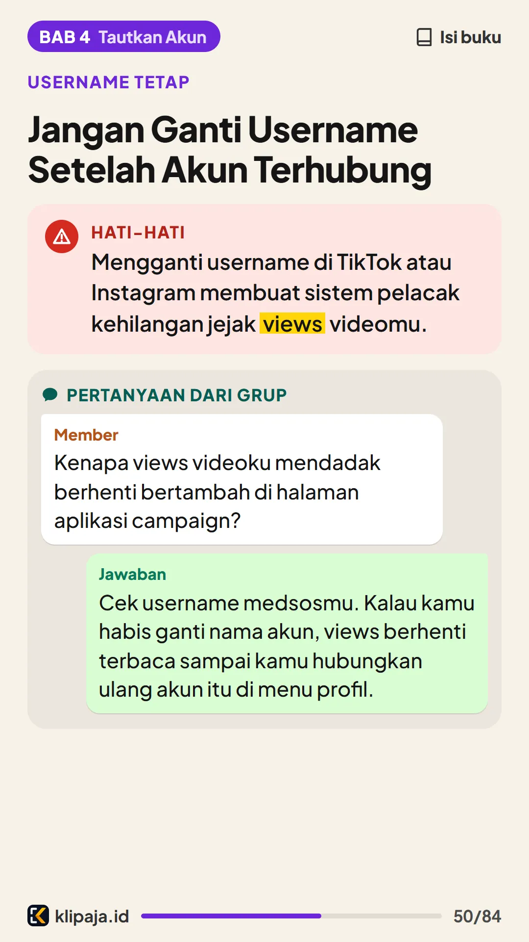 Jangan Ganti Username Setelah Akun Terhubung