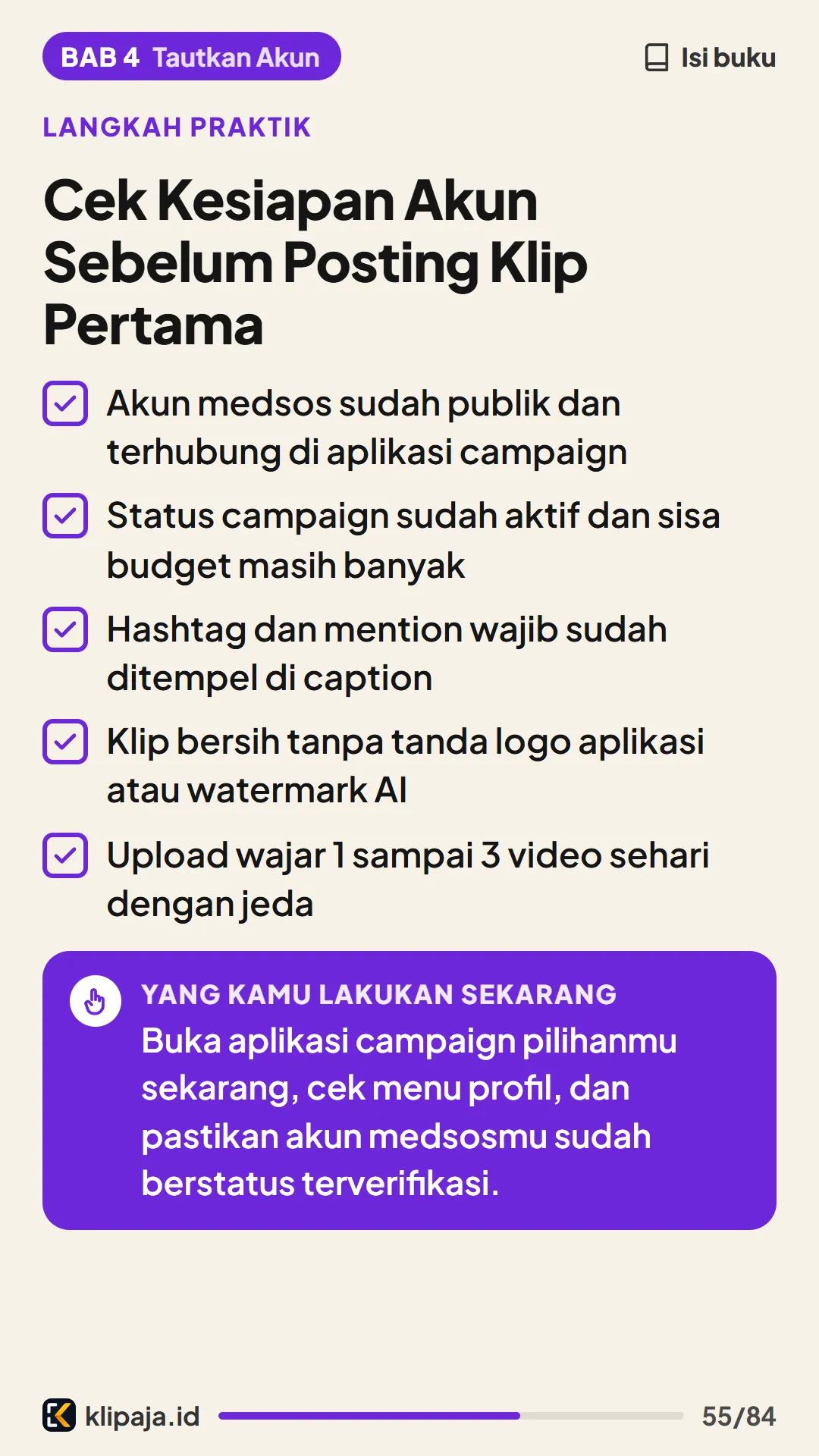 Cek Kesiapan Akun Sebelum Posting Klip Pertama