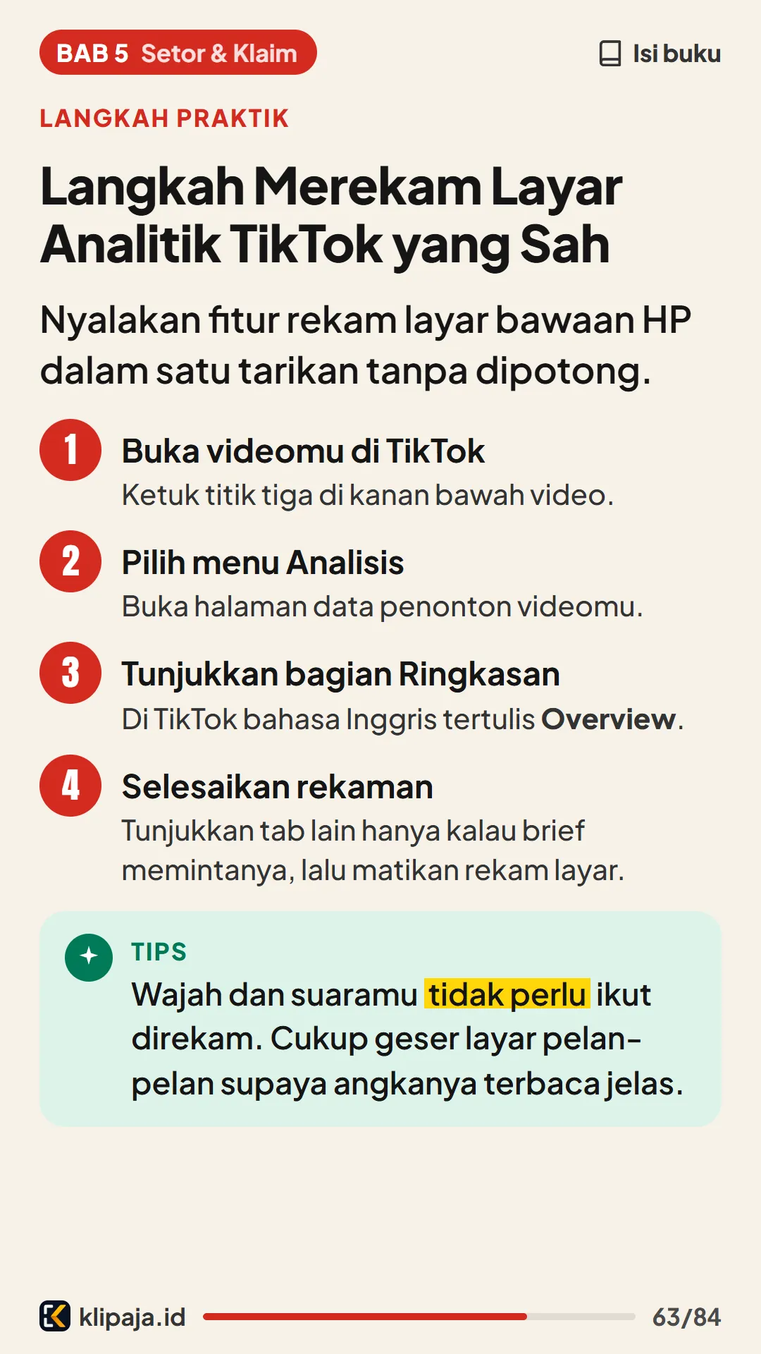 Langkah Merekam Layar Analitik TikTok yang Sah