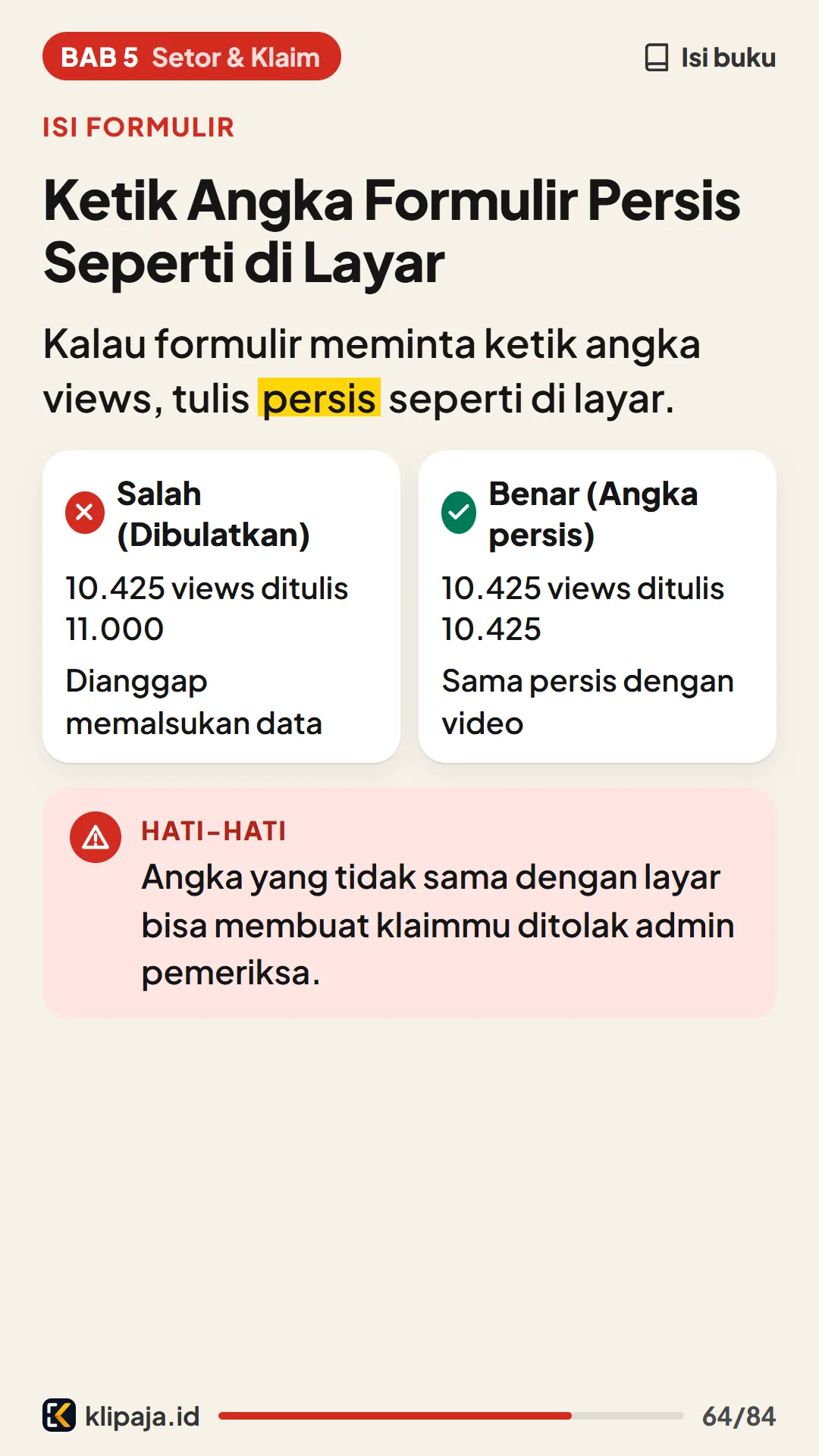 Ketik Angka Formulir Persis Seperti di Layar
