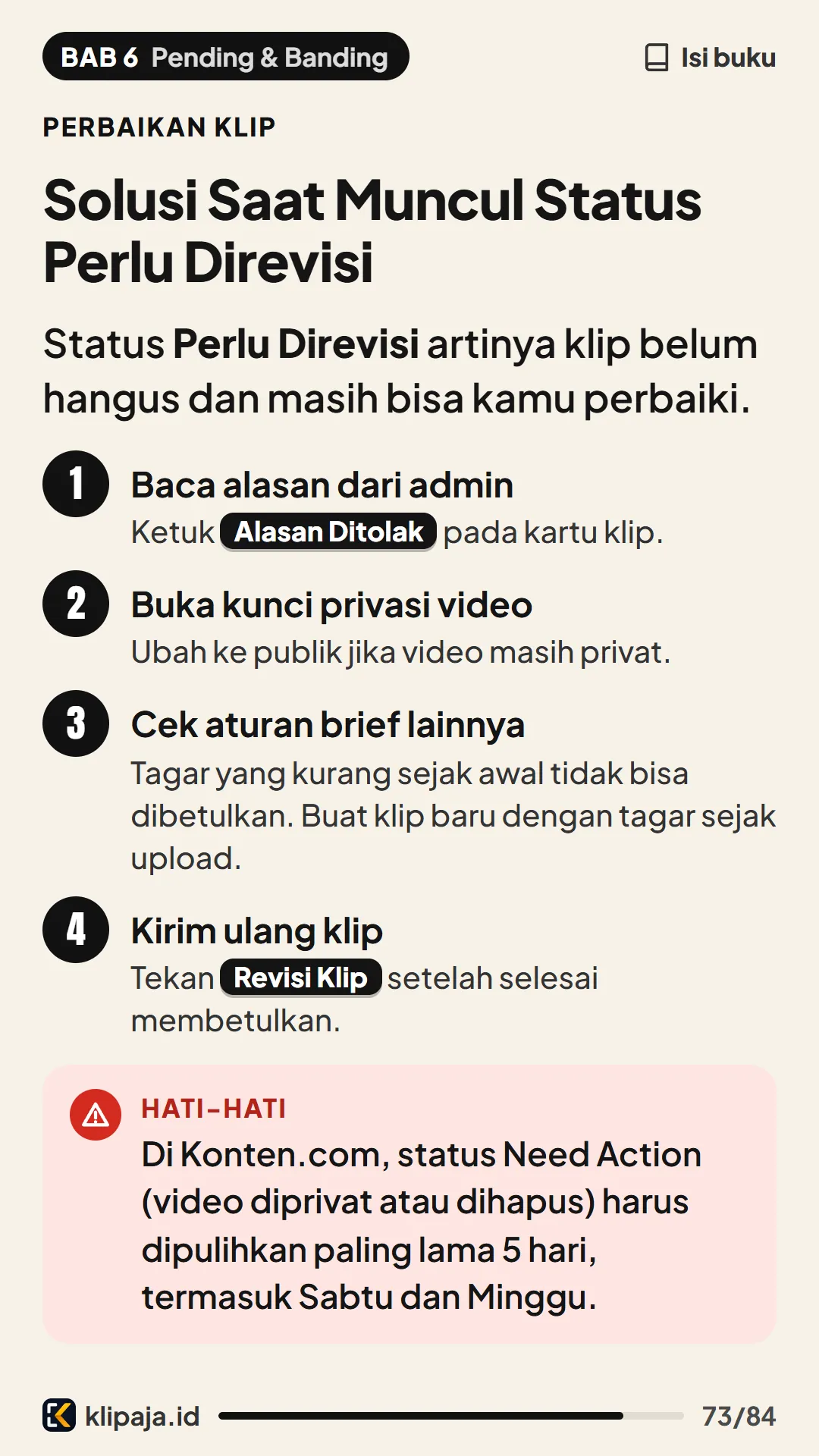 Solusi Saat Muncul Status Perlu Direvisi