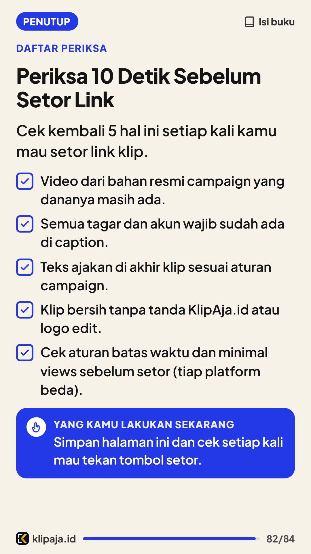 Periksa 10 Detik Sebelum Setor Link