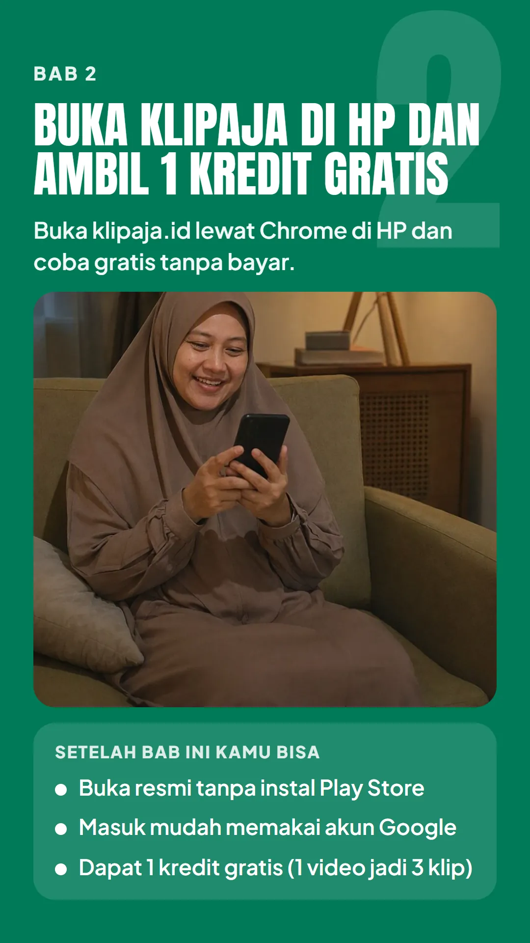 Bab 2: Buka KlipAja di HP dan Ambil 1 Kredit Gratis
