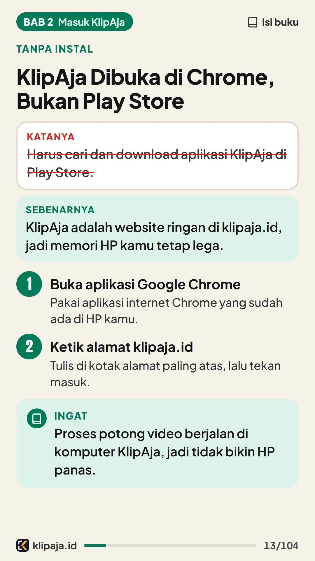 KlipAja Dibuka di Chrome, Bukan Play Store