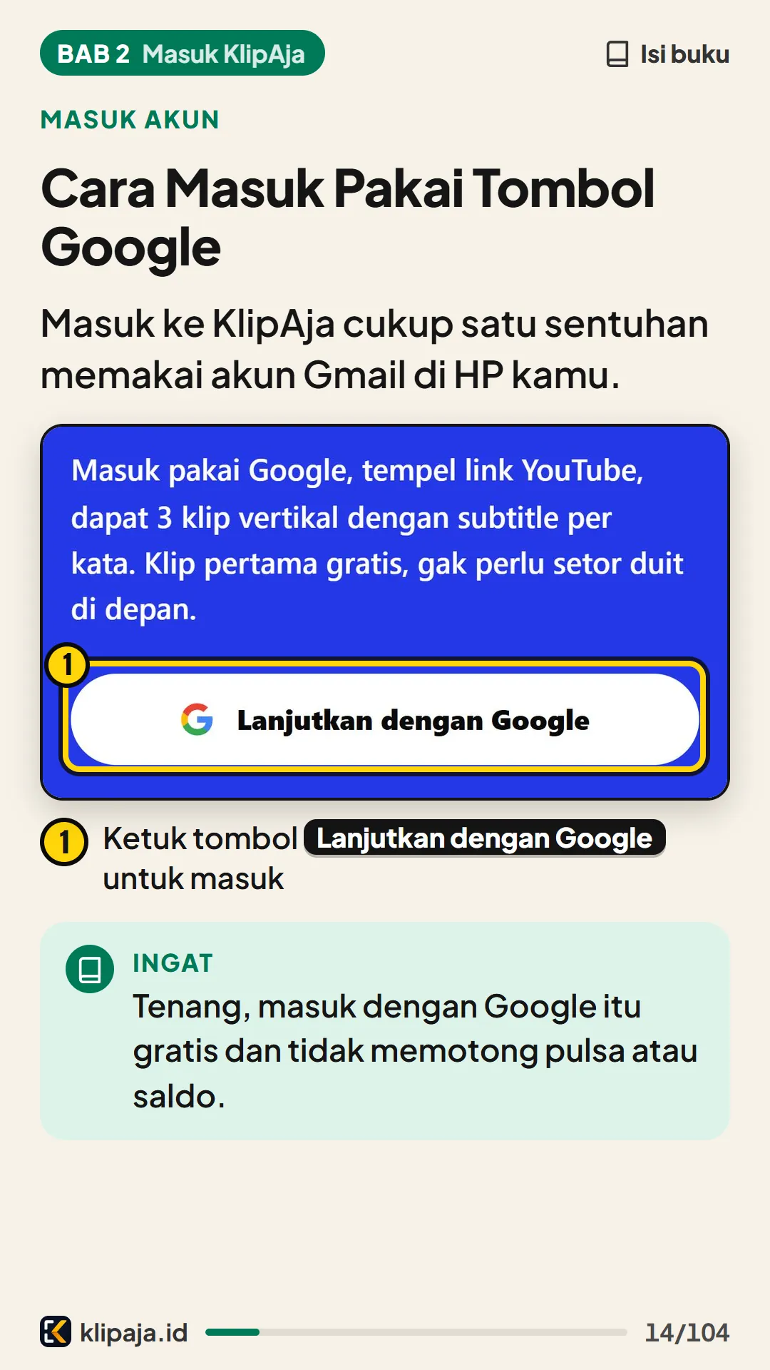 Cara Masuk Pakai Tombol Google