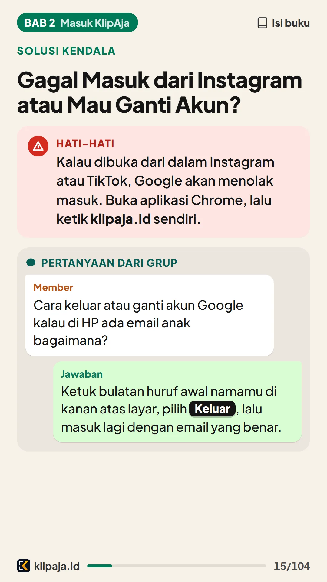 Gagal Masuk dari Instagram atau Mau Ganti Akun?