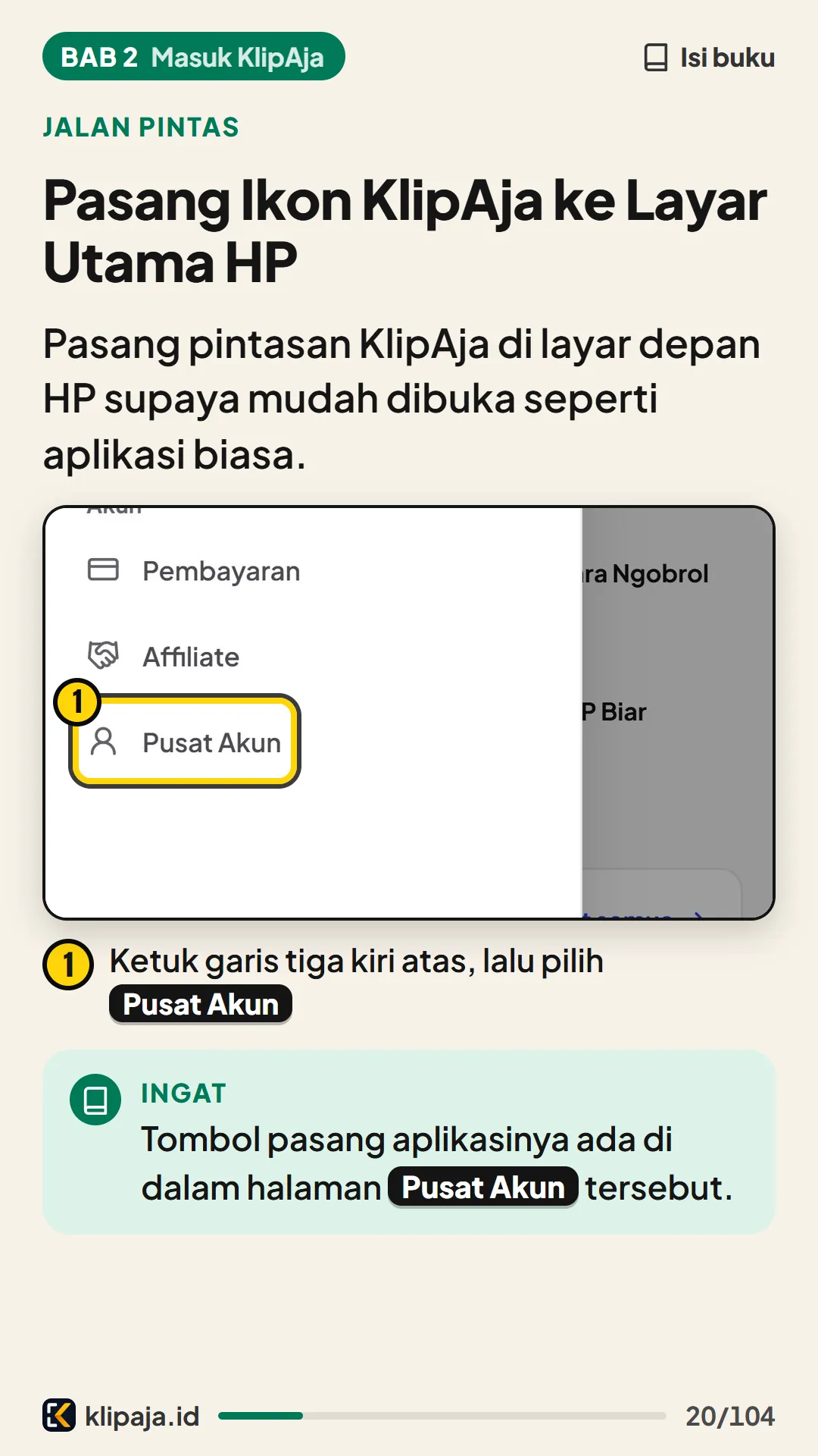 Pasang Ikon KlipAja ke Layar Utama HP