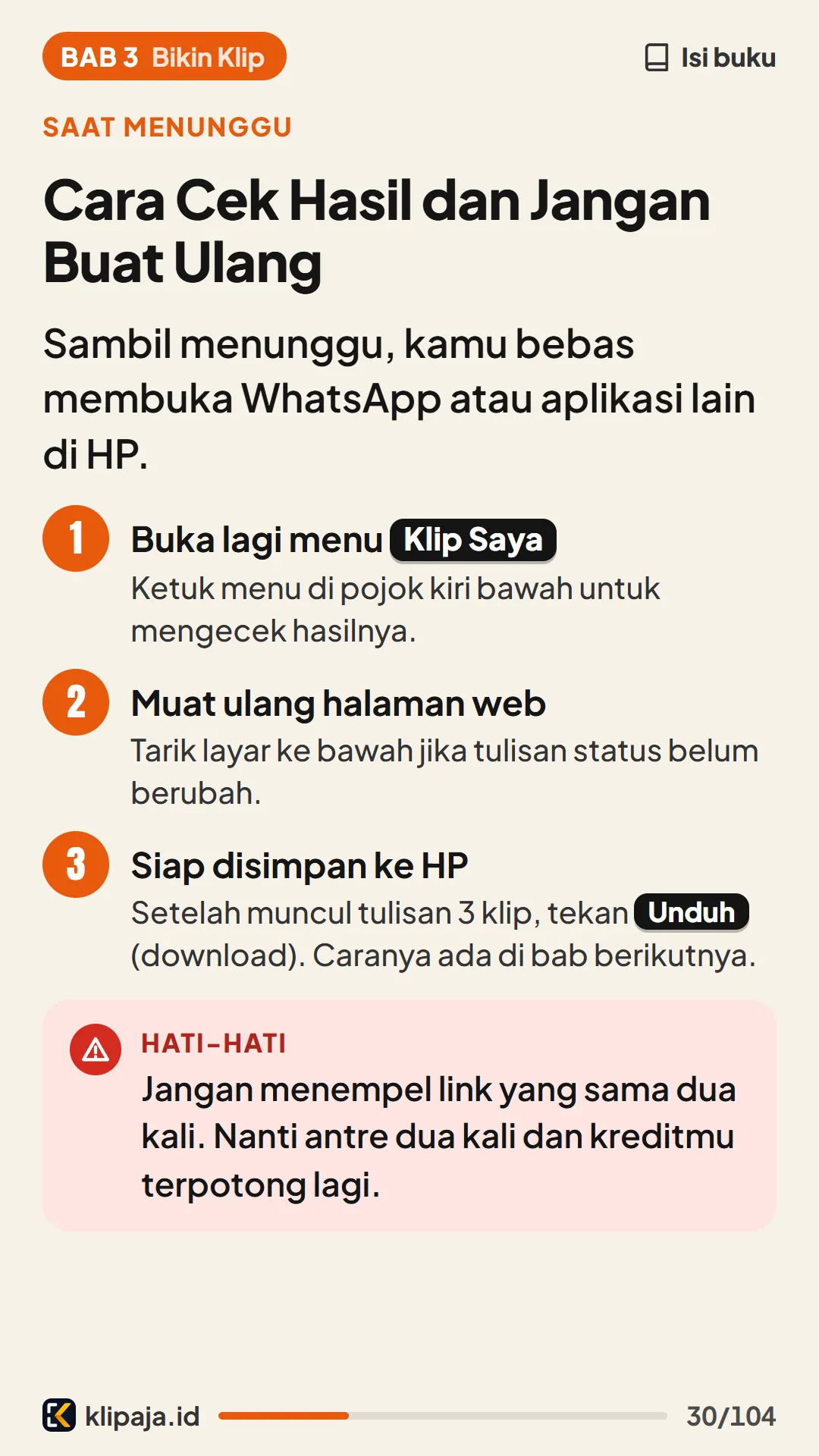 Cara Cek Hasil dan Jangan Buat Ulang
