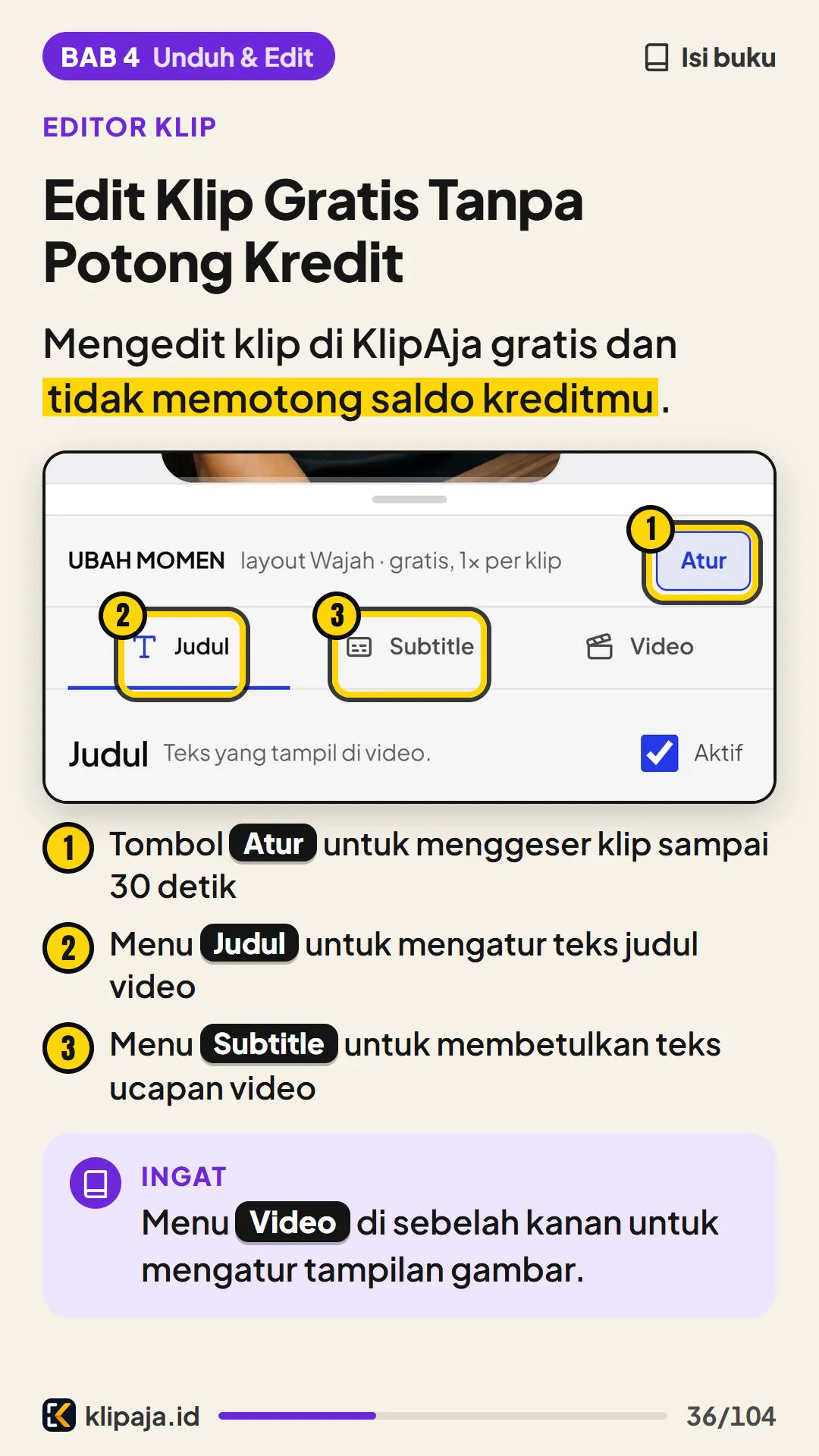Halaman 36 buku: Edit Klip Gratis Tanpa Potong Kredit