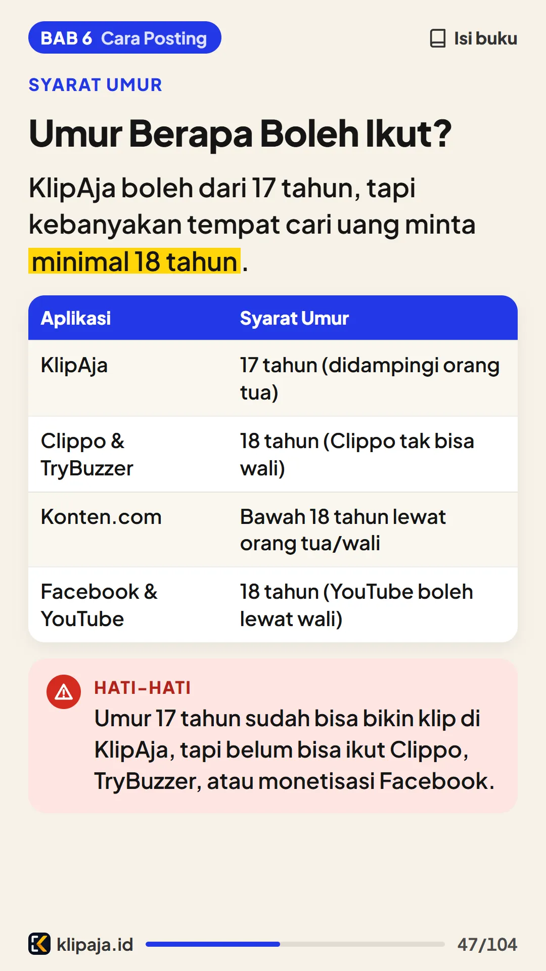 Umur Berapa Boleh Ikut?