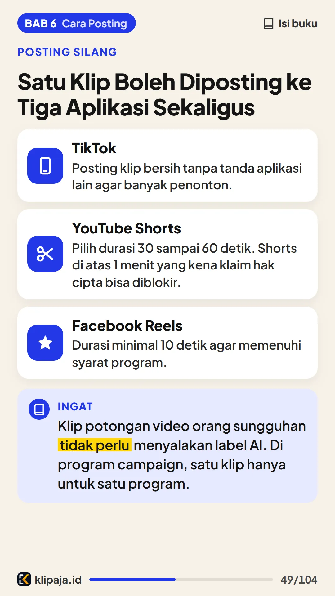 Satu Klip Boleh Diposting ke Tiga Aplikasi Sekaligus