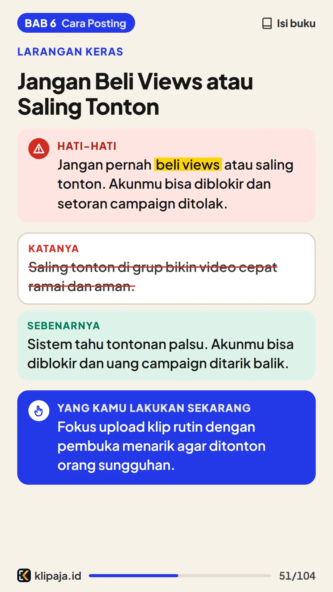 Jangan Beli Views atau Saling Tonton