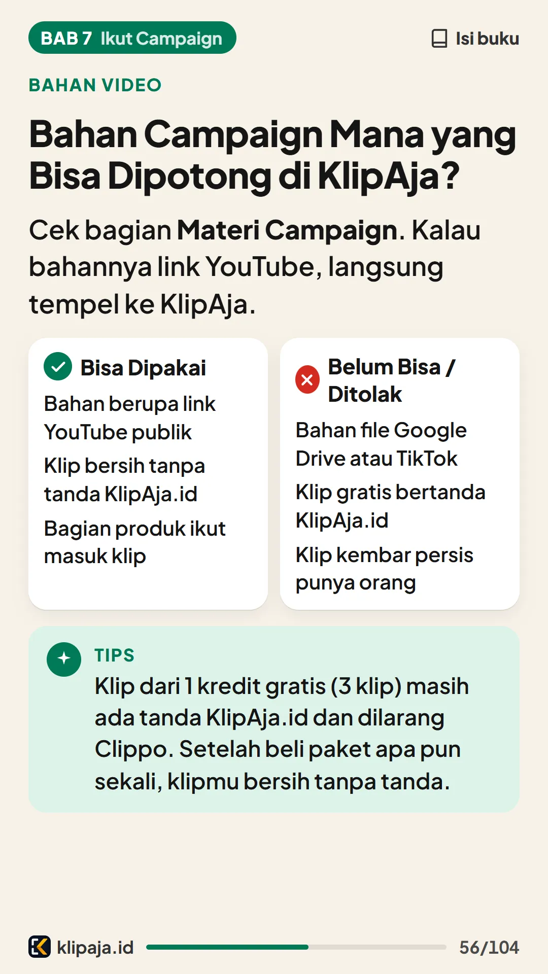 Bahan Campaign Mana yang Bisa Dipotong di KlipAja?