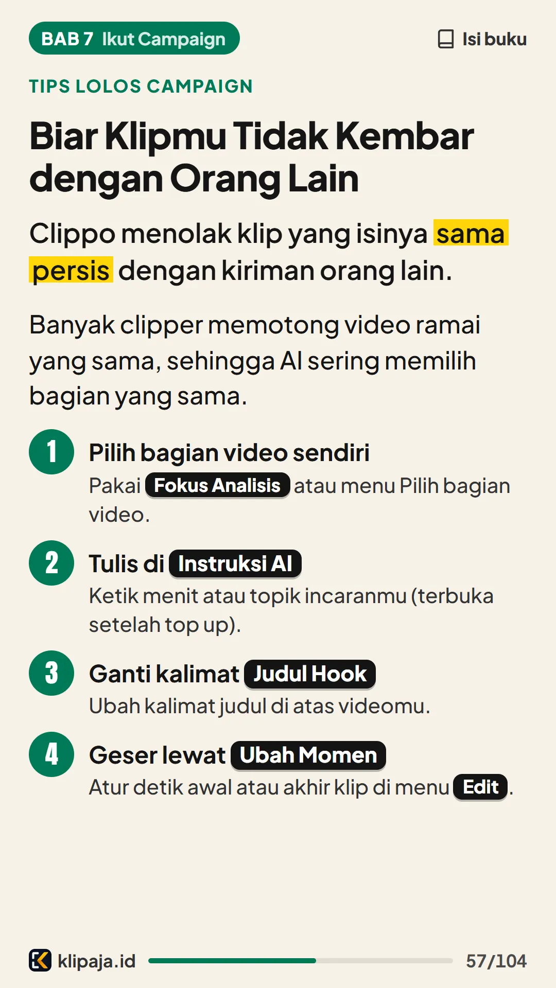 Biar Klipmu Tidak Kembar dengan Orang Lain