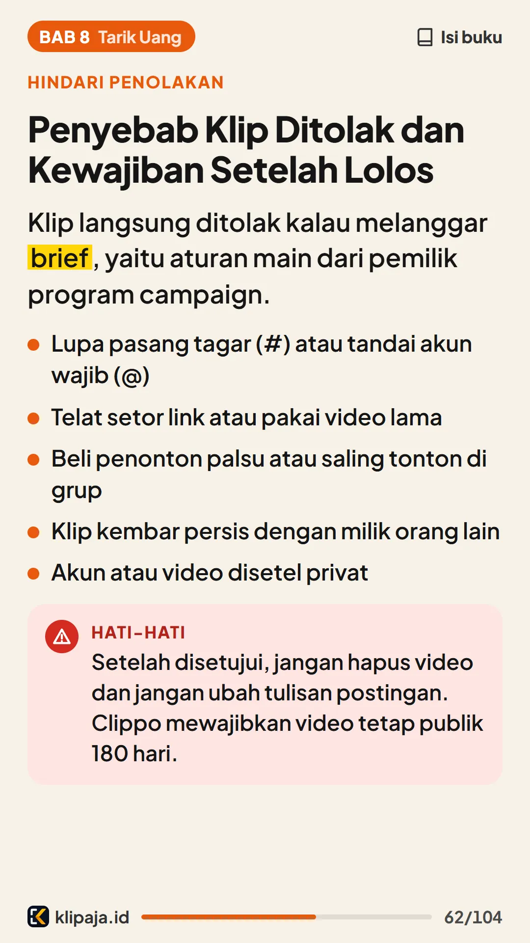 Penyebab Klip Ditolak dan Kewajiban Setelah Lolos