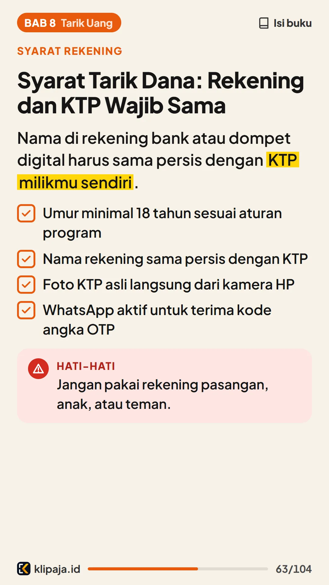 Syarat Tarik Dana: Rekening dan KTP Wajib Sama