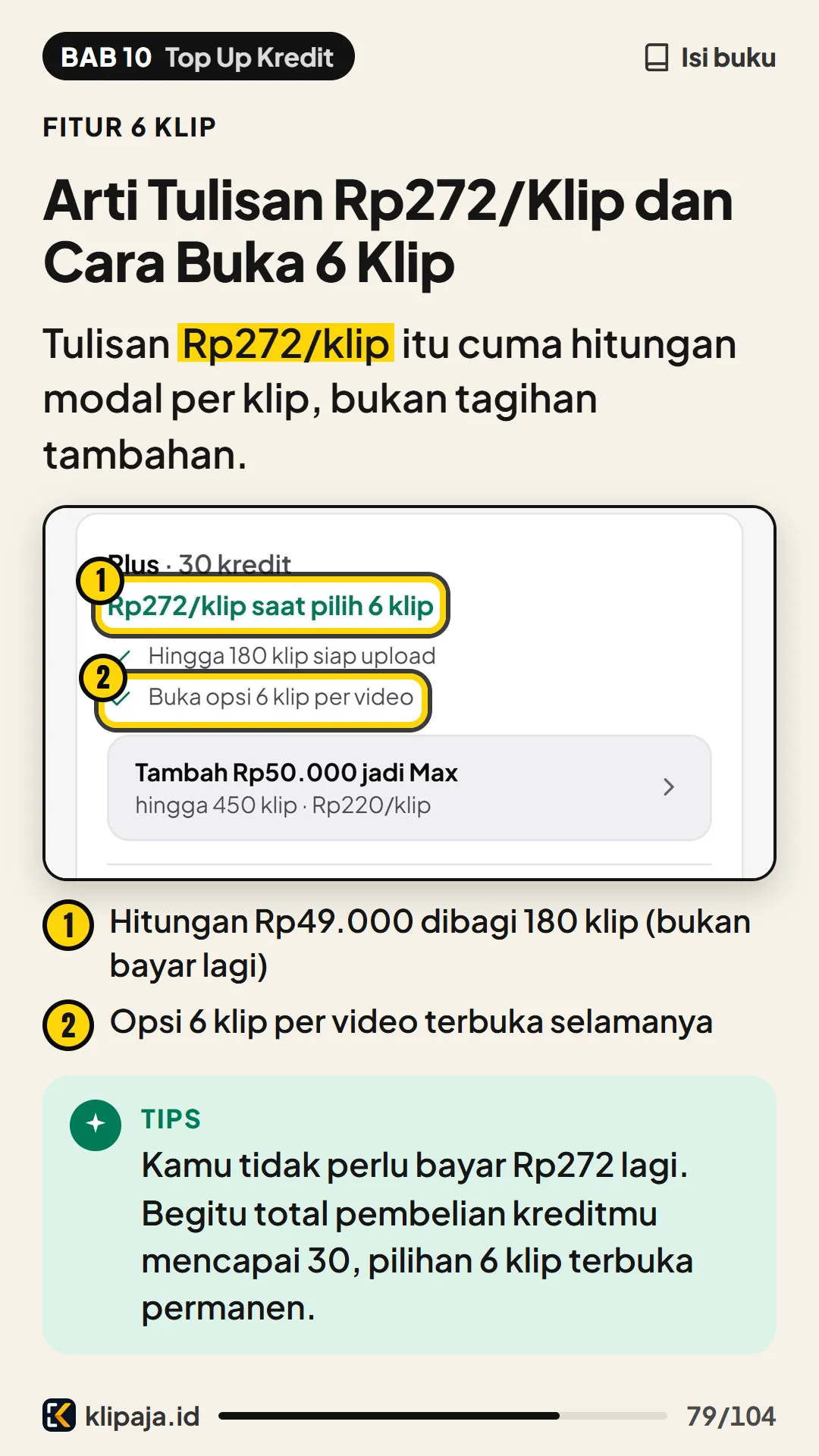 Arti Tulisan Rp272/Klip dan Cara Buka 6 Klip