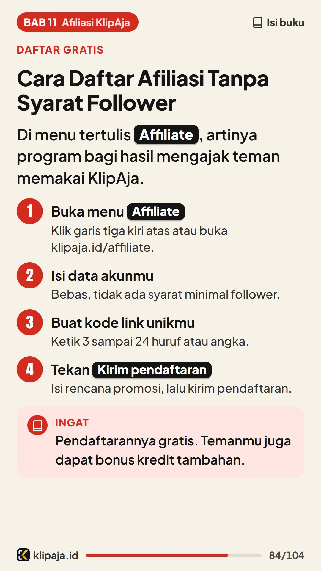 Cara Daftar Afiliasi Tanpa Syarat Follower