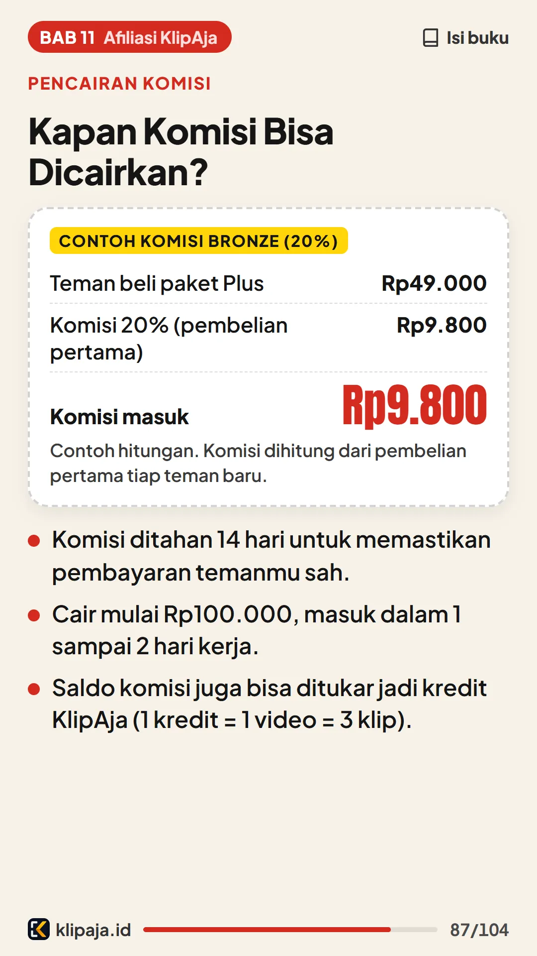 Kapan Komisi Bisa Dicairkan?