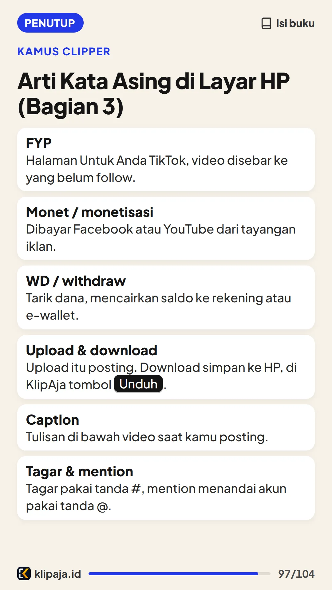 Arti Kata Asing di Layar HP (Bagian 3)
