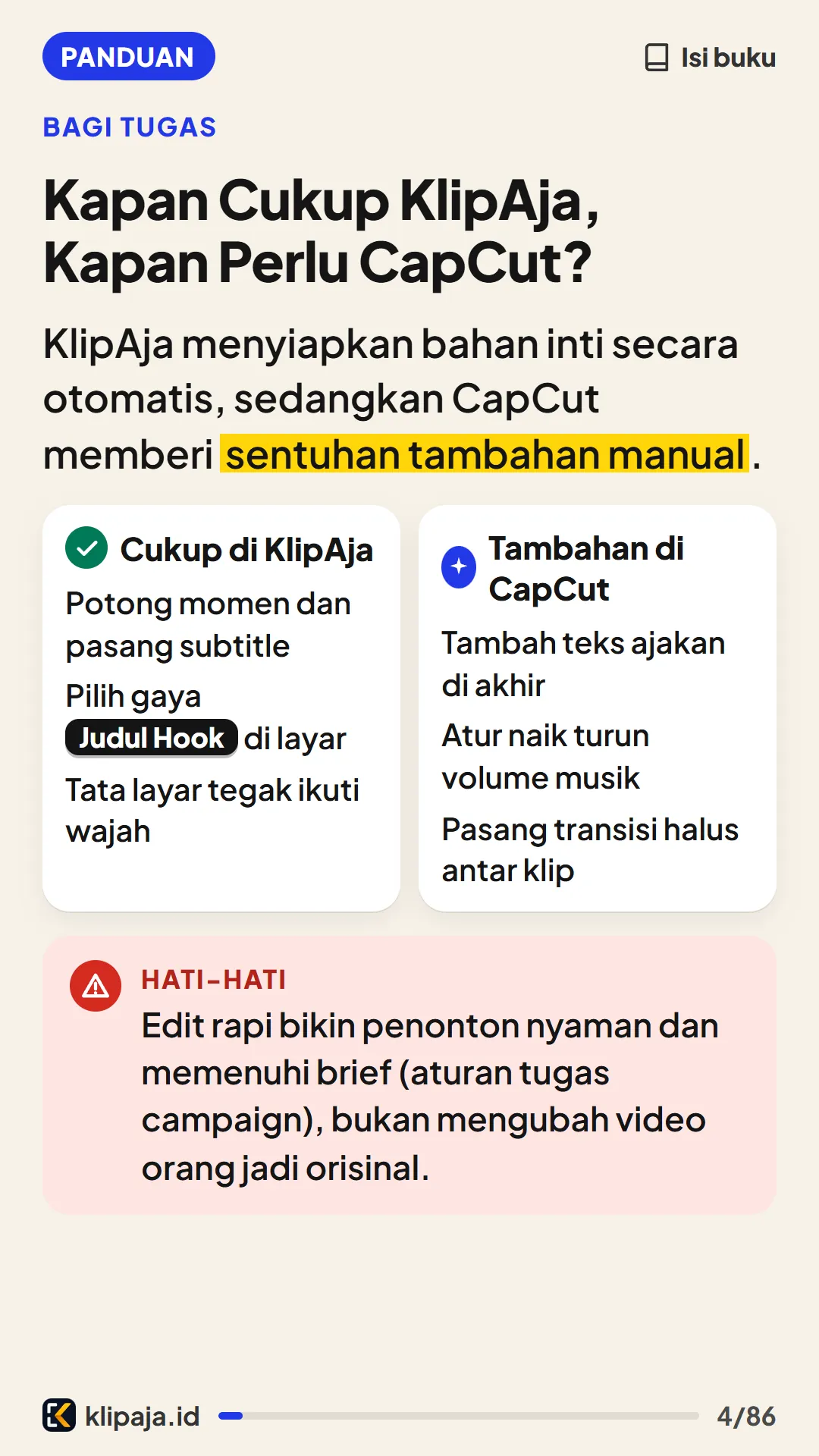 Kapan Cukup KlipAja, Kapan Perlu CapCut?