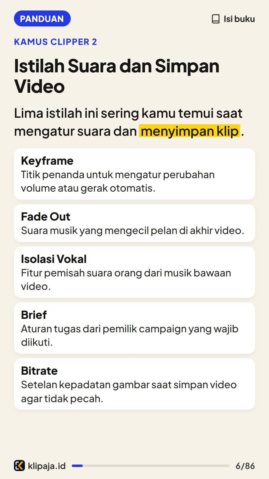 Istilah Suara dan Simpan Video