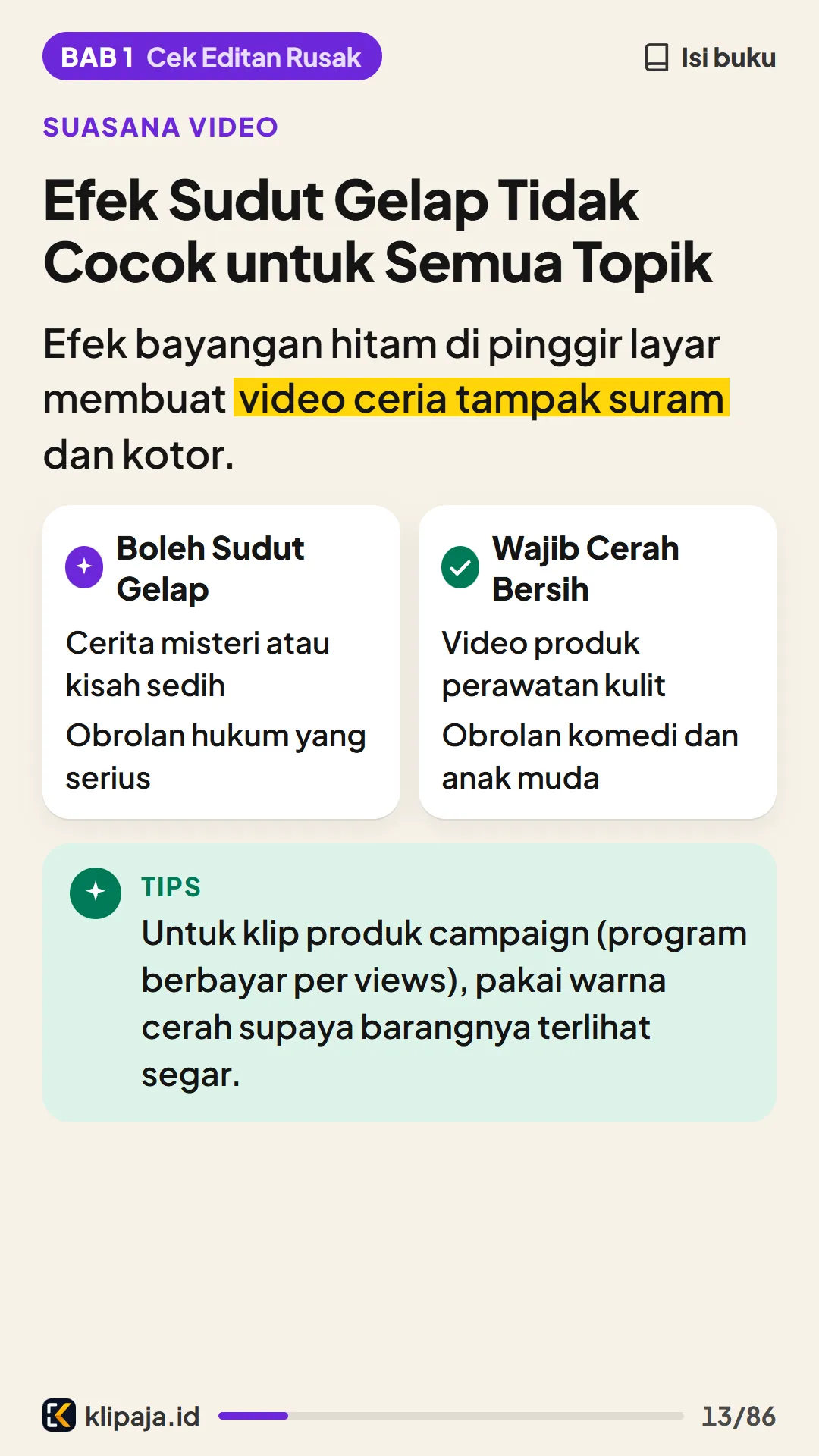 Efek Sudut Gelap Tidak Cocok untuk Semua Topik