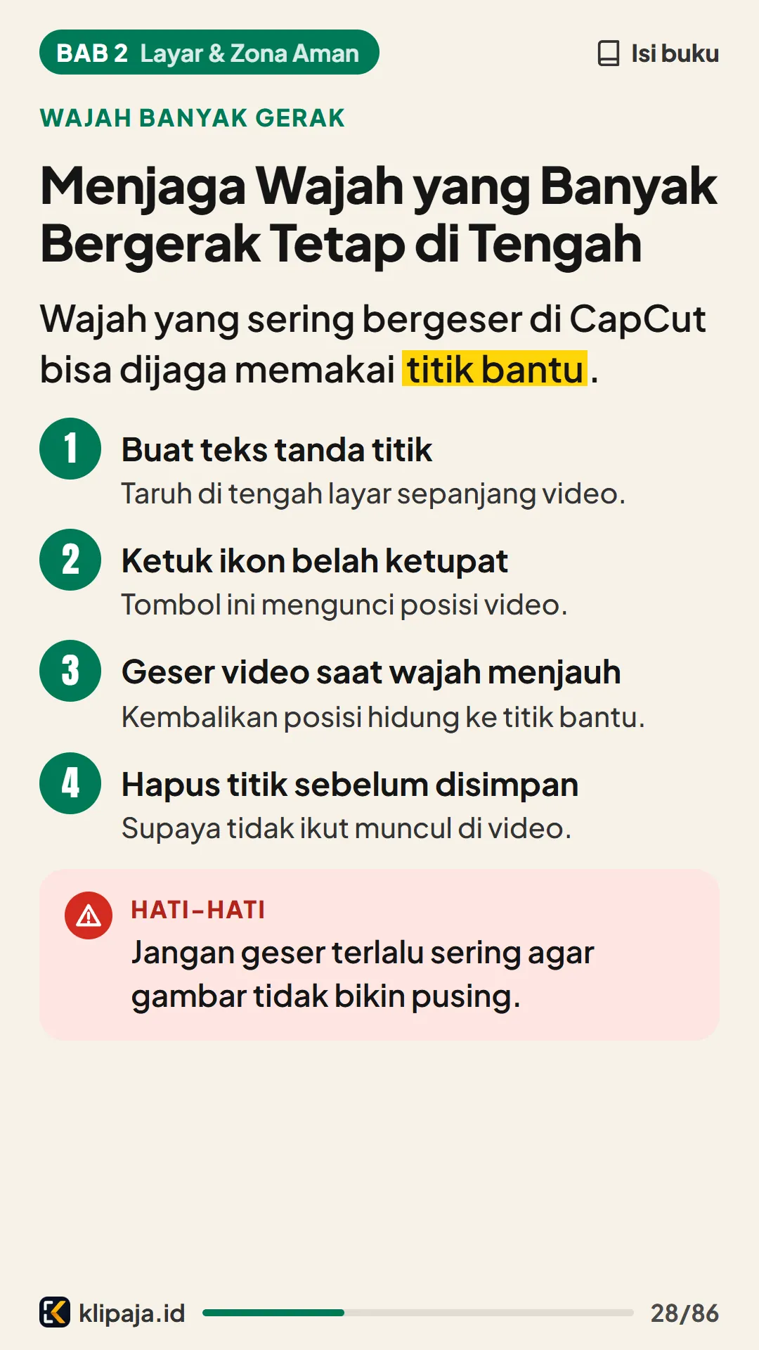 Menjaga Wajah yang Banyak Bergerak Tetap di Tengah