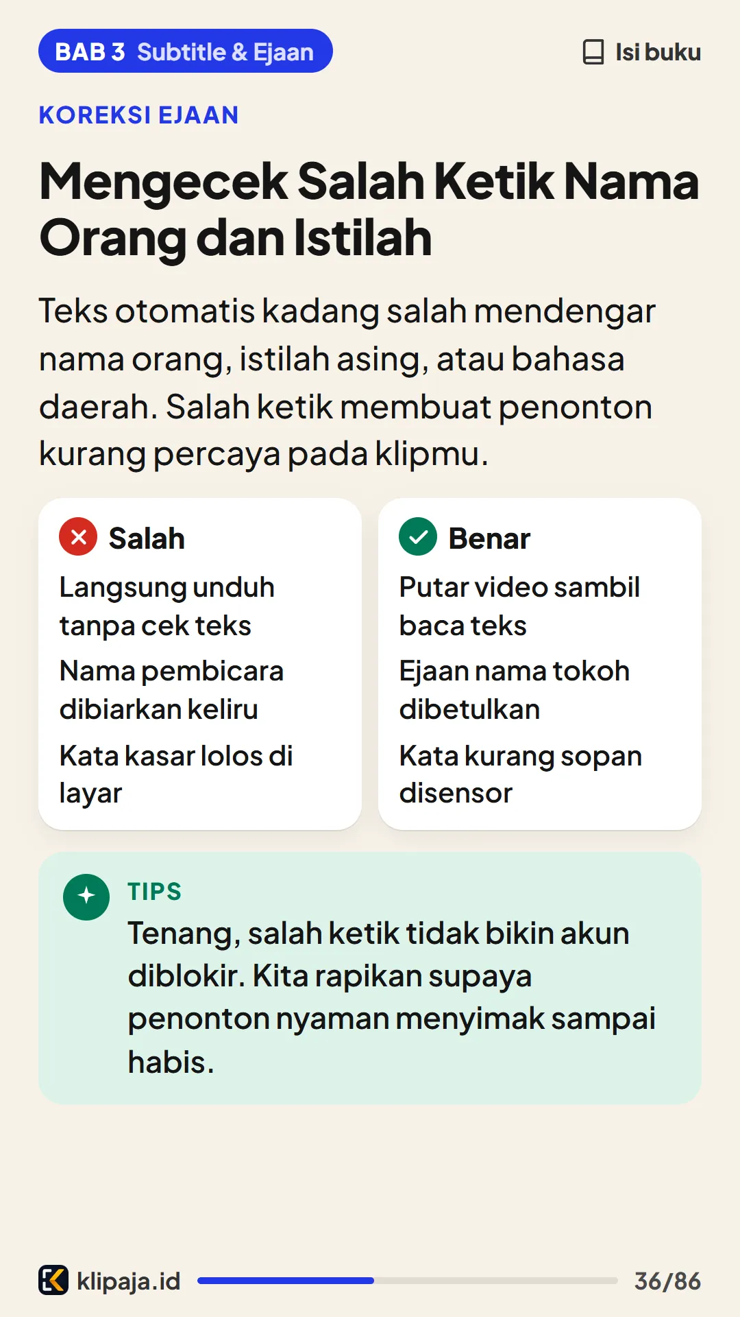 Mengecek Salah Ketik Nama Orang dan Istilah