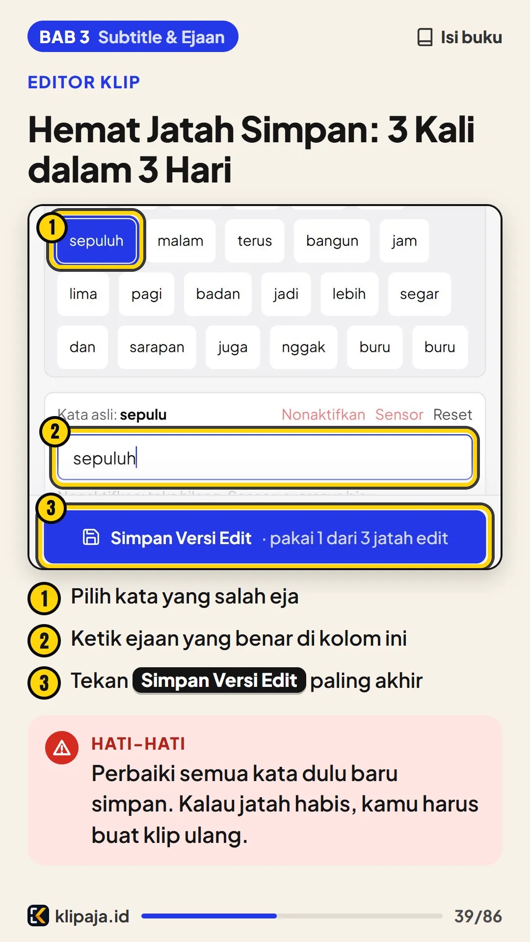 Hemat Jatah Simpan: 3 Kali dalam 3 Hari