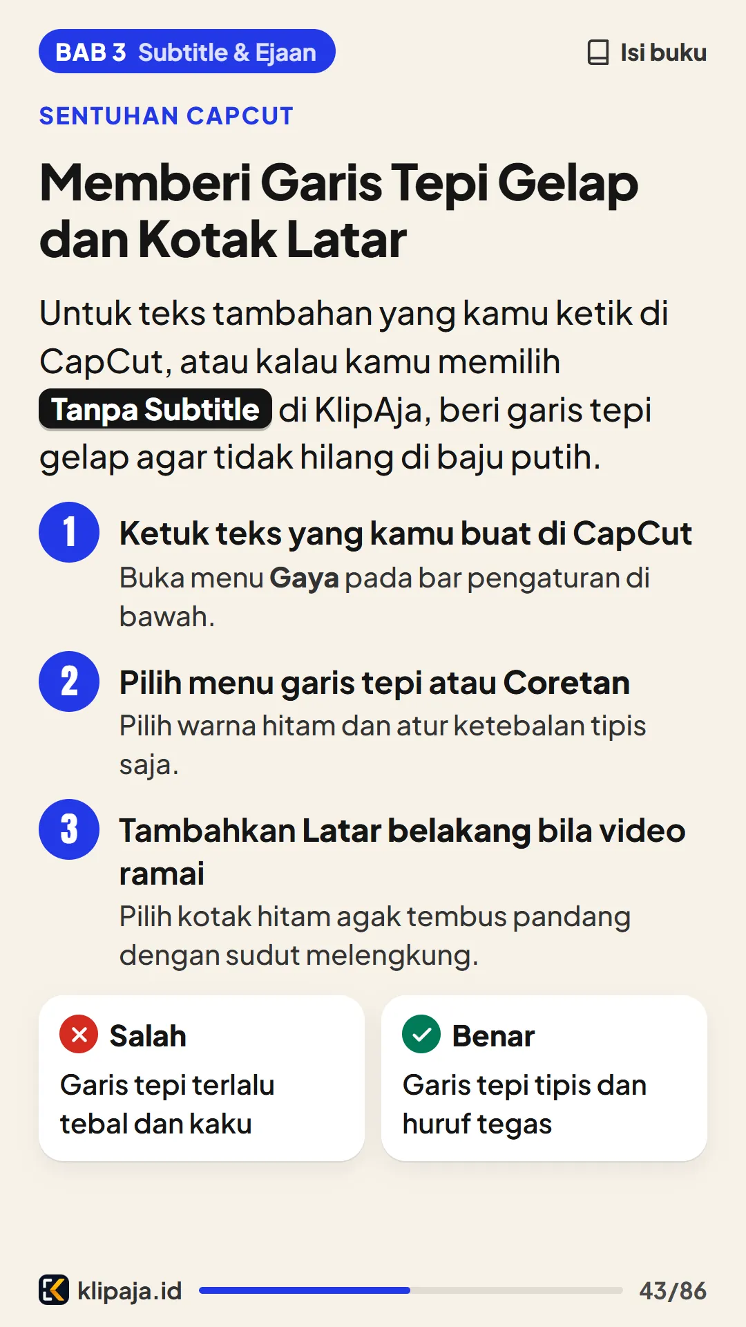 Memberi Garis Tepi Gelap dan Kotak Latar