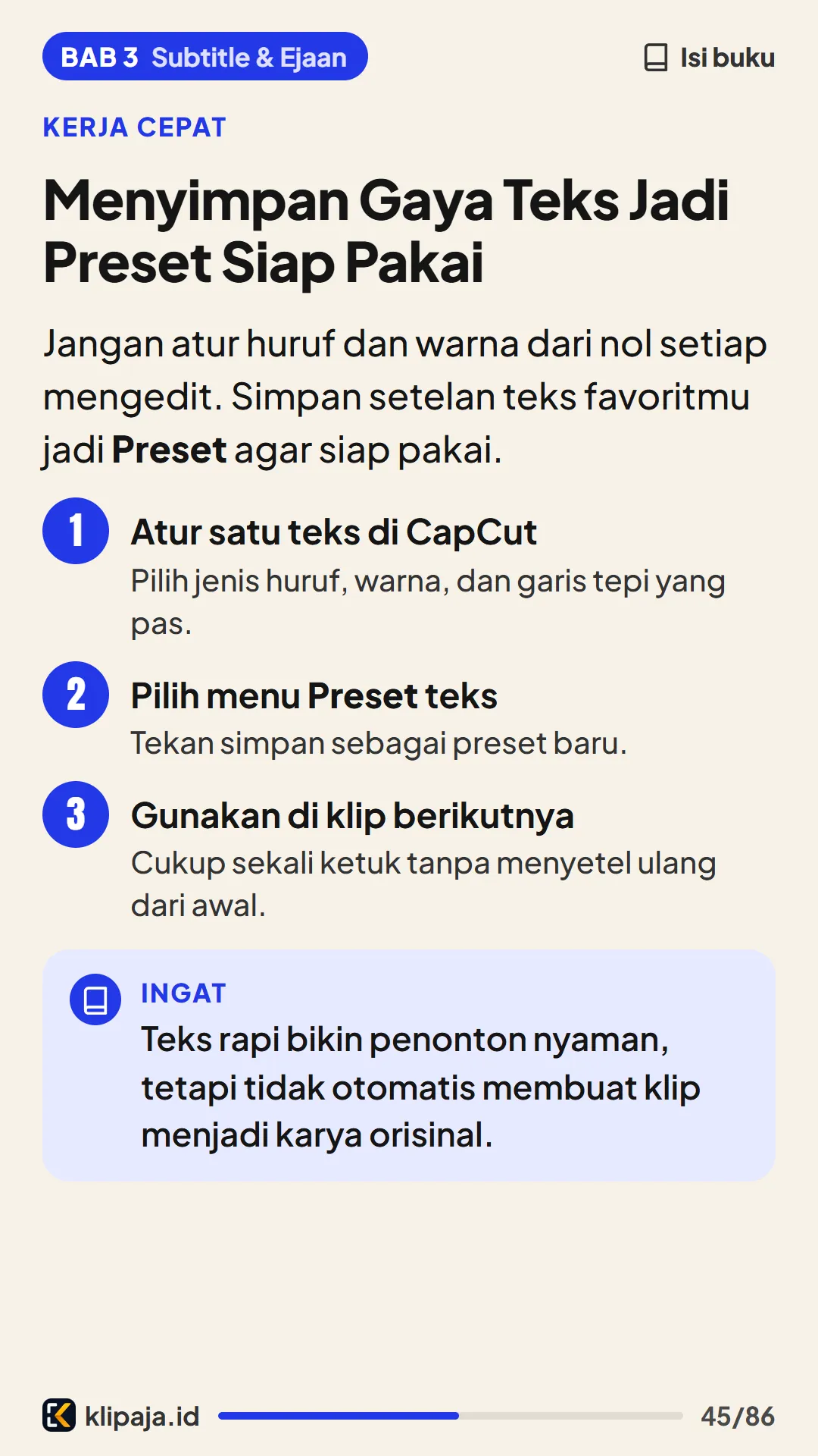Menyimpan Gaya Teks Jadi Preset Siap Pakai