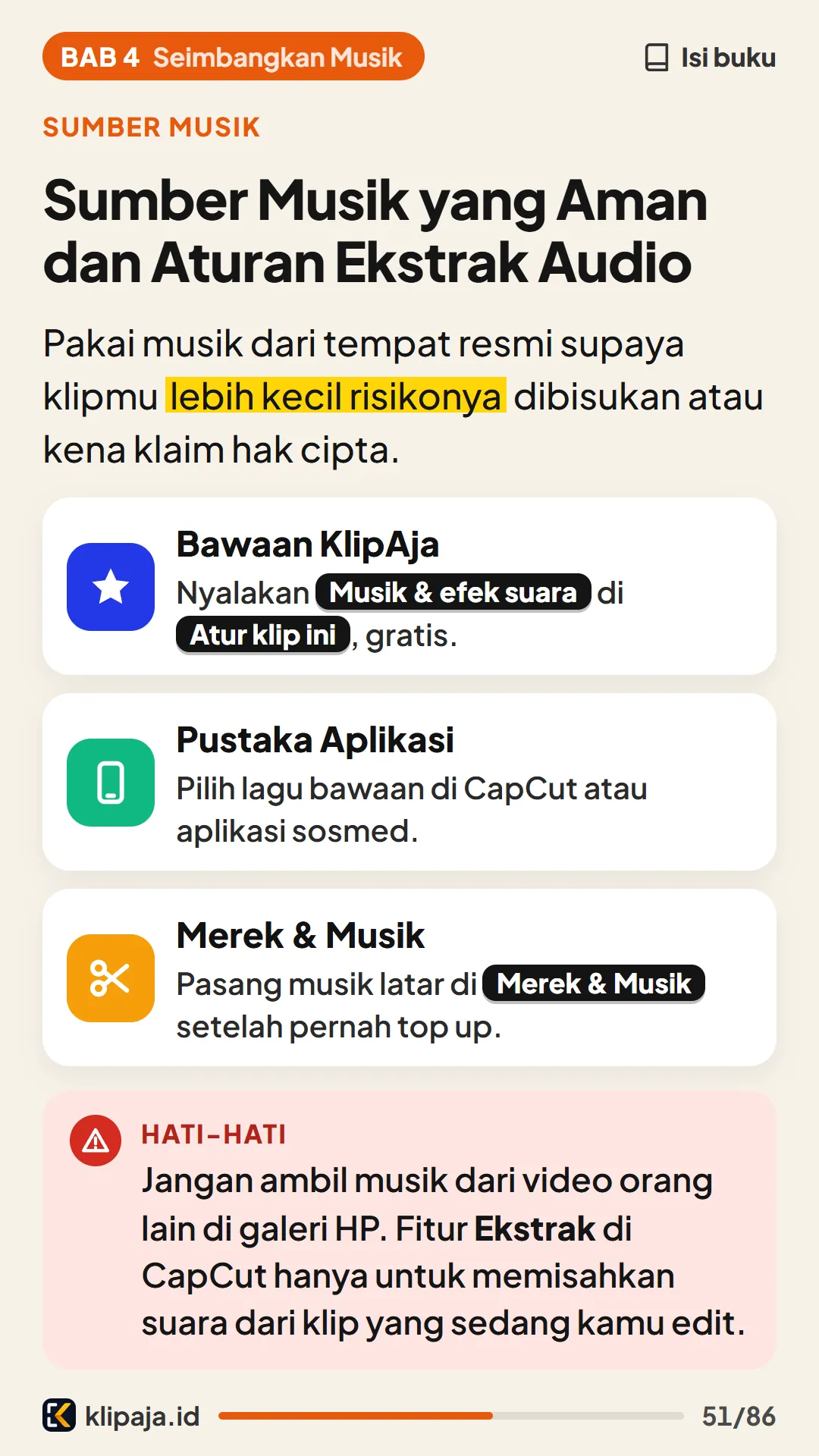 Sumber Musik yang Aman dan Aturan Ekstrak Audio