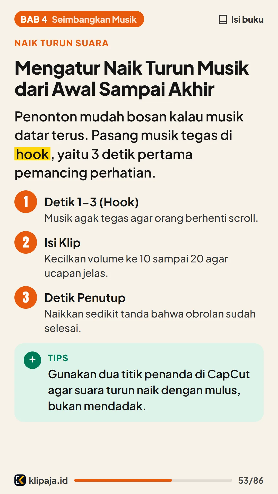 Mengatur Naik Turun Musik dari Awal Sampai Akhir