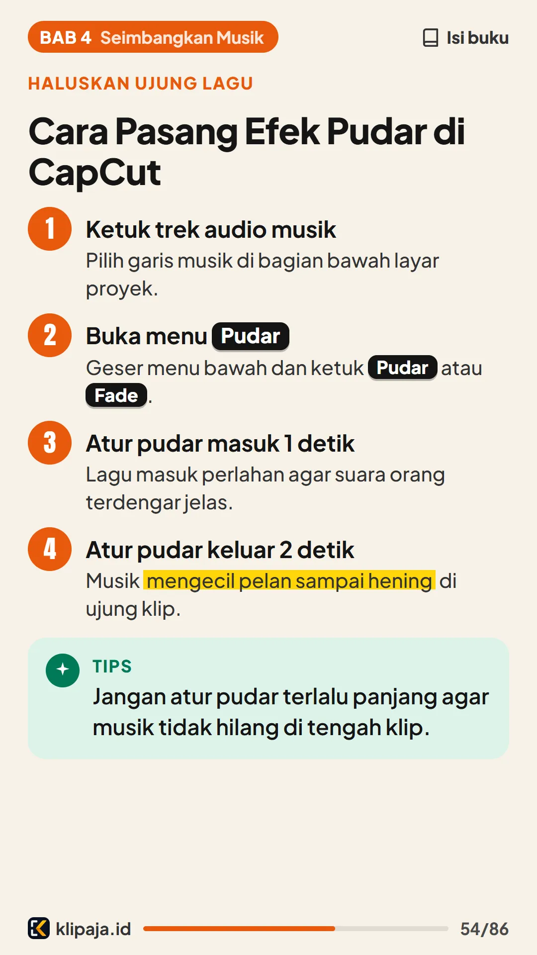 Cara Pasang Efek Pudar di CapCut