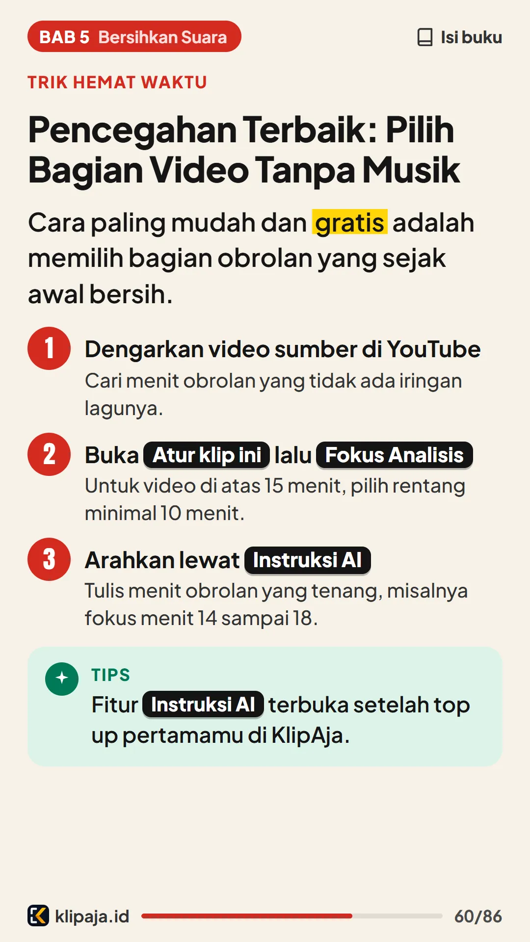 Pencegahan Terbaik: Pilih Bagian Video Tanpa Musik