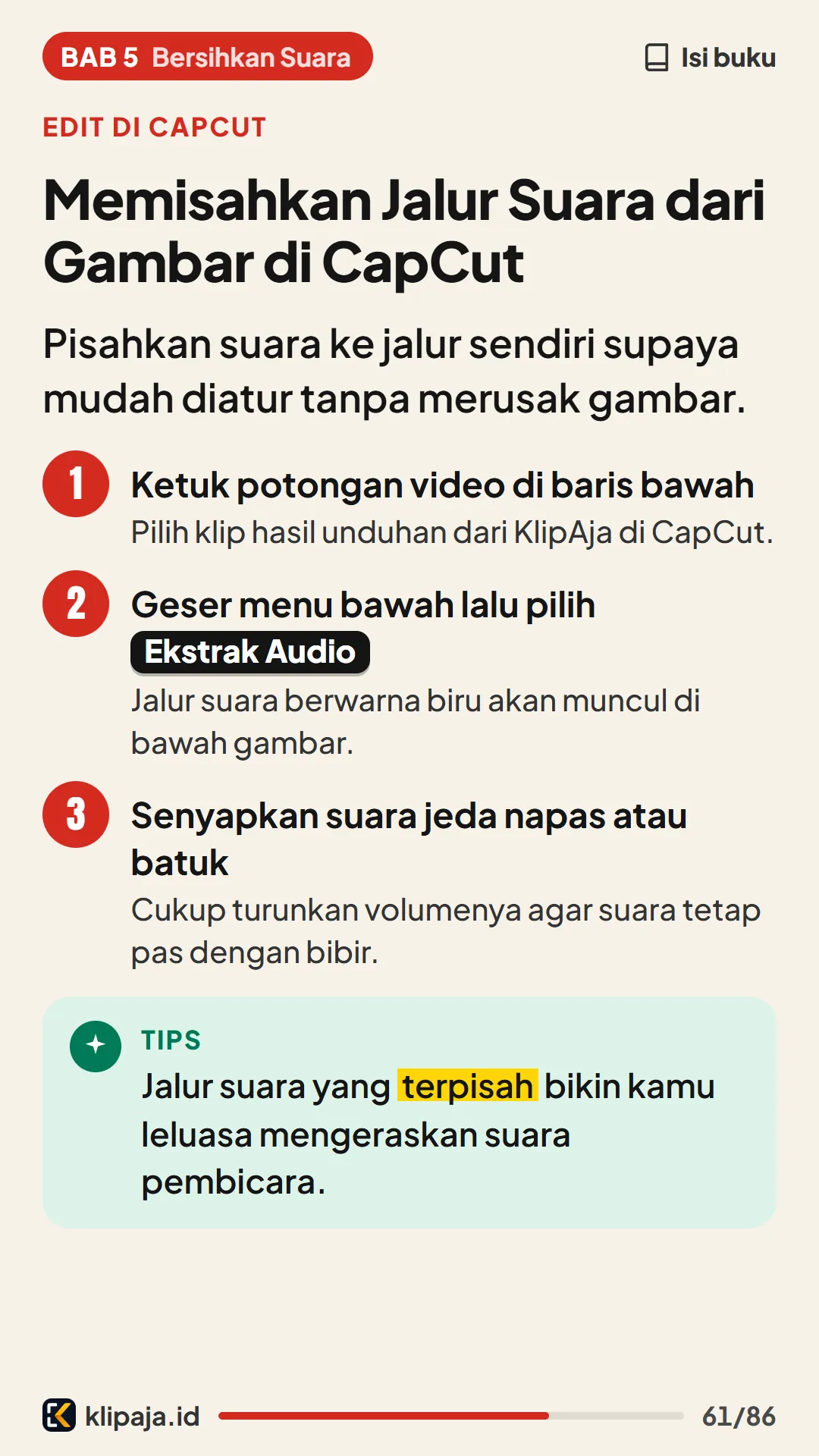 Memisahkan Jalur Suara dari Gambar di CapCut