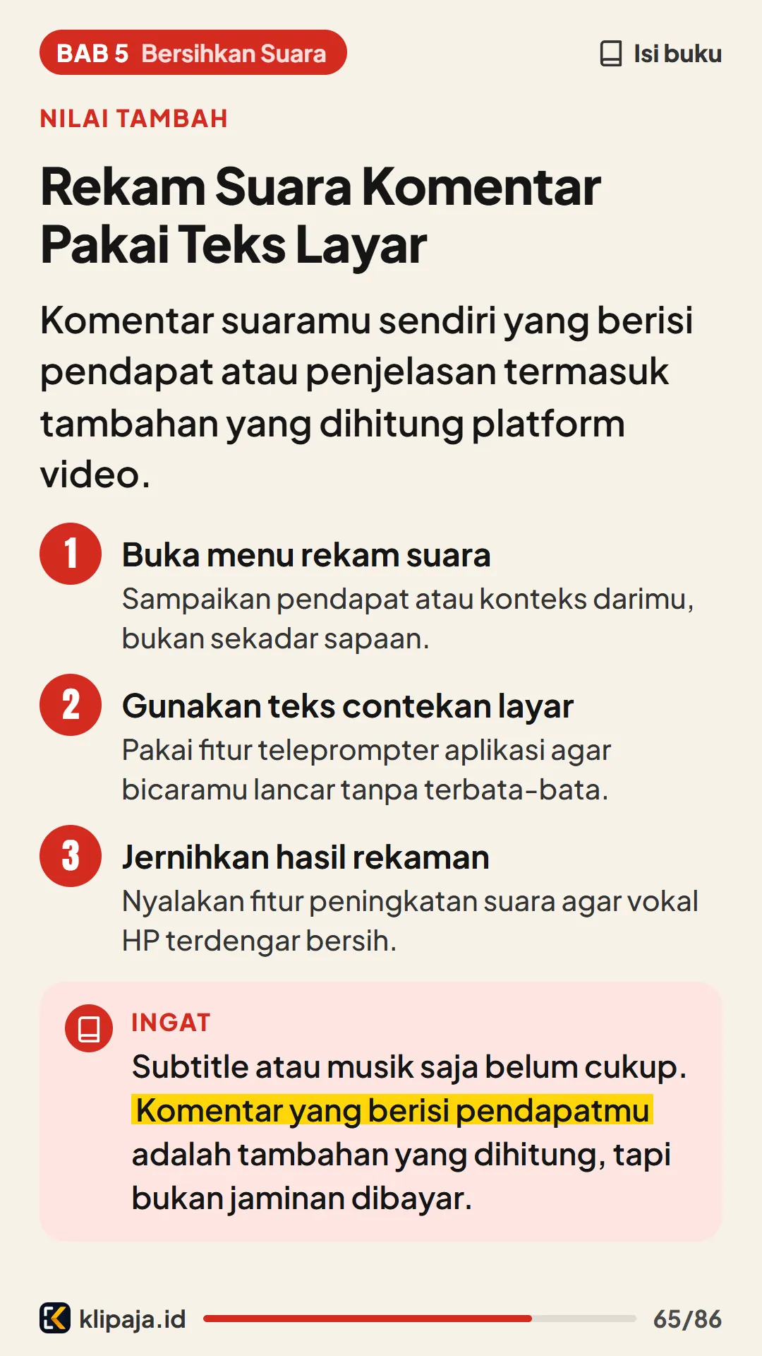Rekam Suara Komentar Pakai Teks Layar