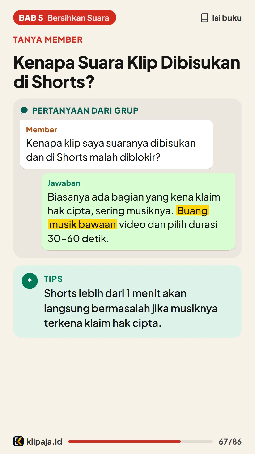 Kenapa Suara Klip Dibisukan di Shorts?