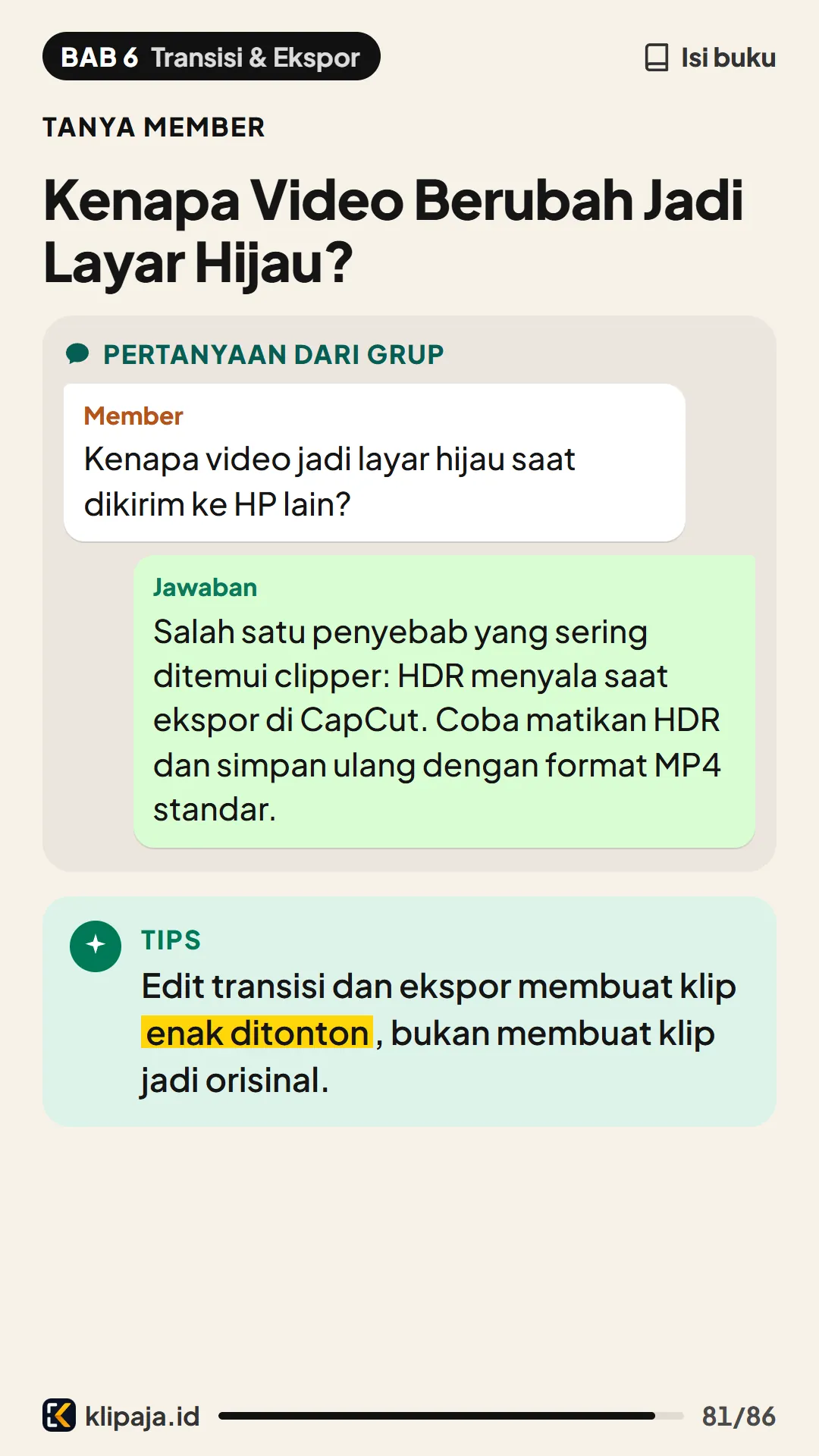 Kenapa Video Berubah Jadi Layar Hijau?